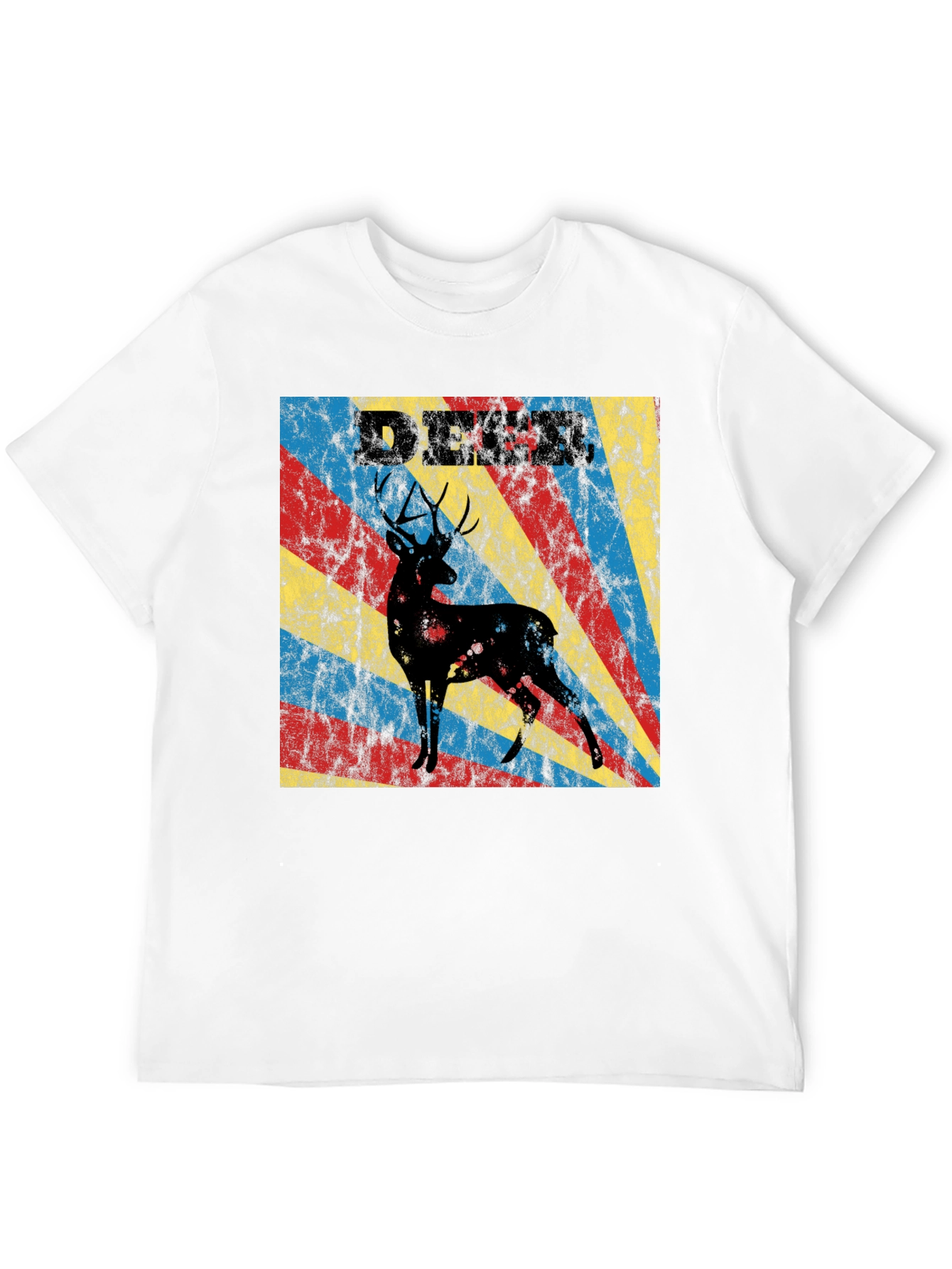 Black Vintage Deer Graphic T-Shirt - Retro Style Tee view 12