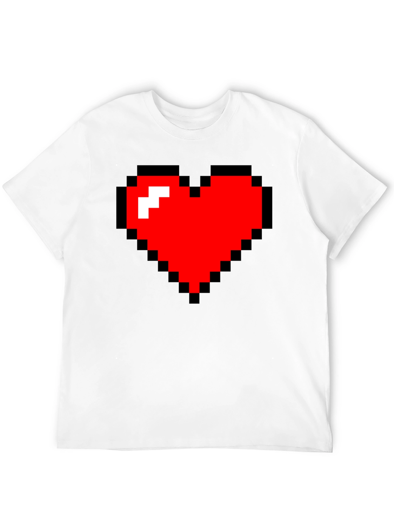 Black Pixel Heart Black Tee - Gamer Style view 12