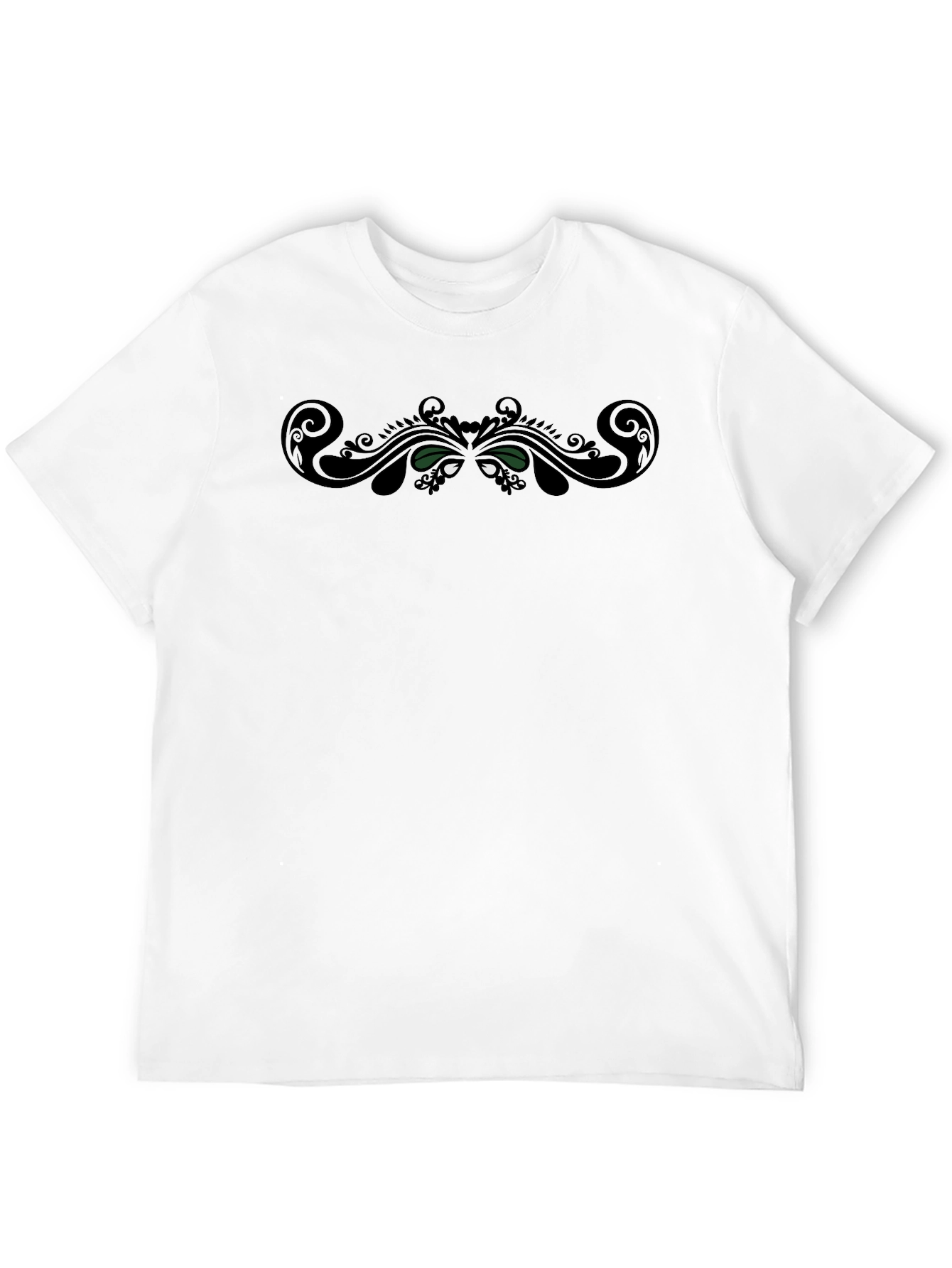 Black Black Graphic Tee - Abstract Swirl Design view 12