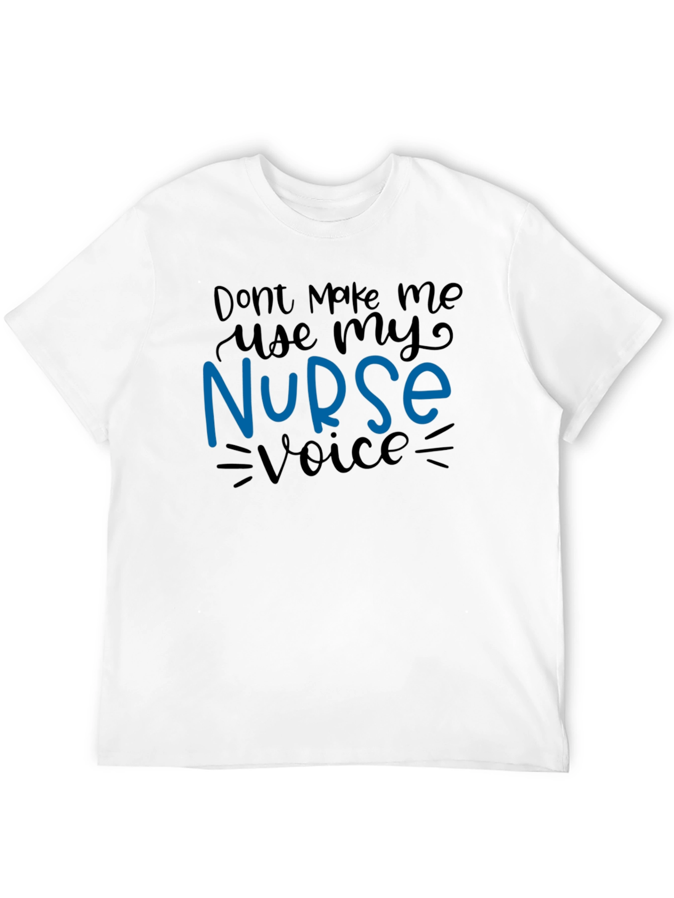 Black Funny Nurse Voice Graphic T-Shirt view 12