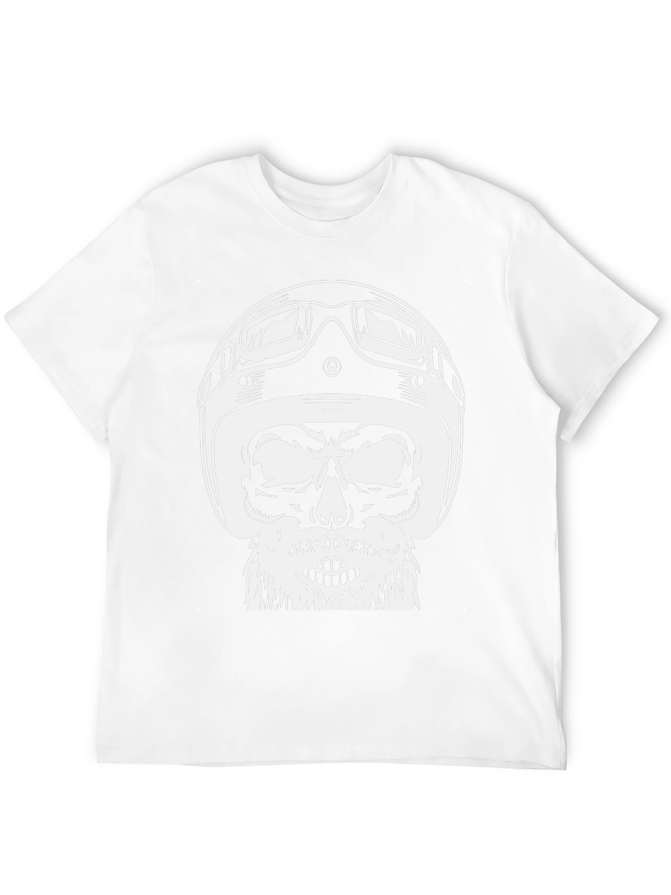 Black Skull Helmet Graphic Tee - Black Cotton T-Shirt view 12
