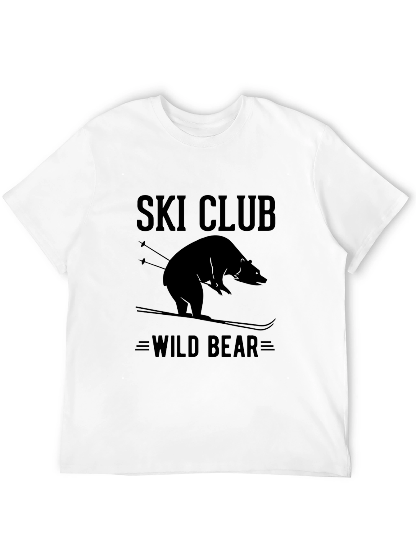 Black Ski Club Wild Bear Graphic T-Shirt - Black view 12