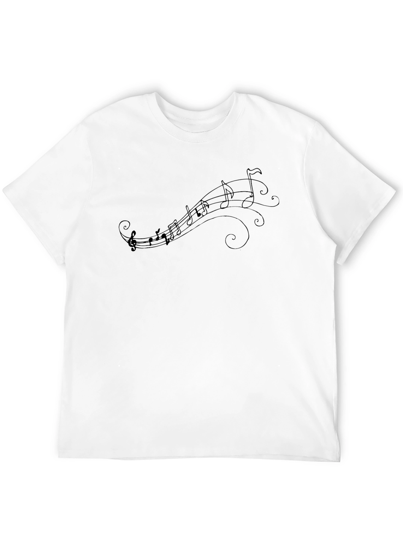 Black Music Note T-Shirt - Black Crew Neck Tee view 12