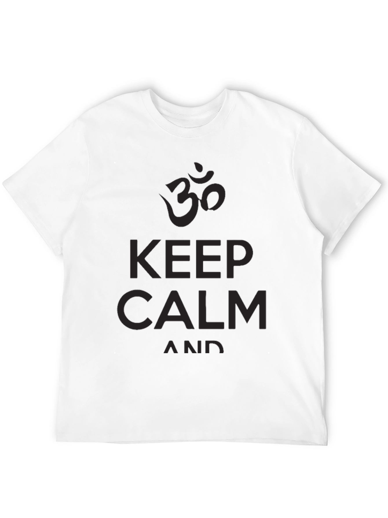 Black Keep Calm Om Graphic T-Shirt - Men's Black Tee view 12