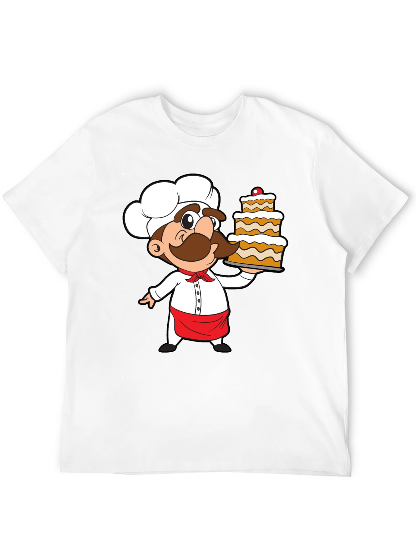 Black Chef Cartoon Graphic Print T-Shirt view 12
