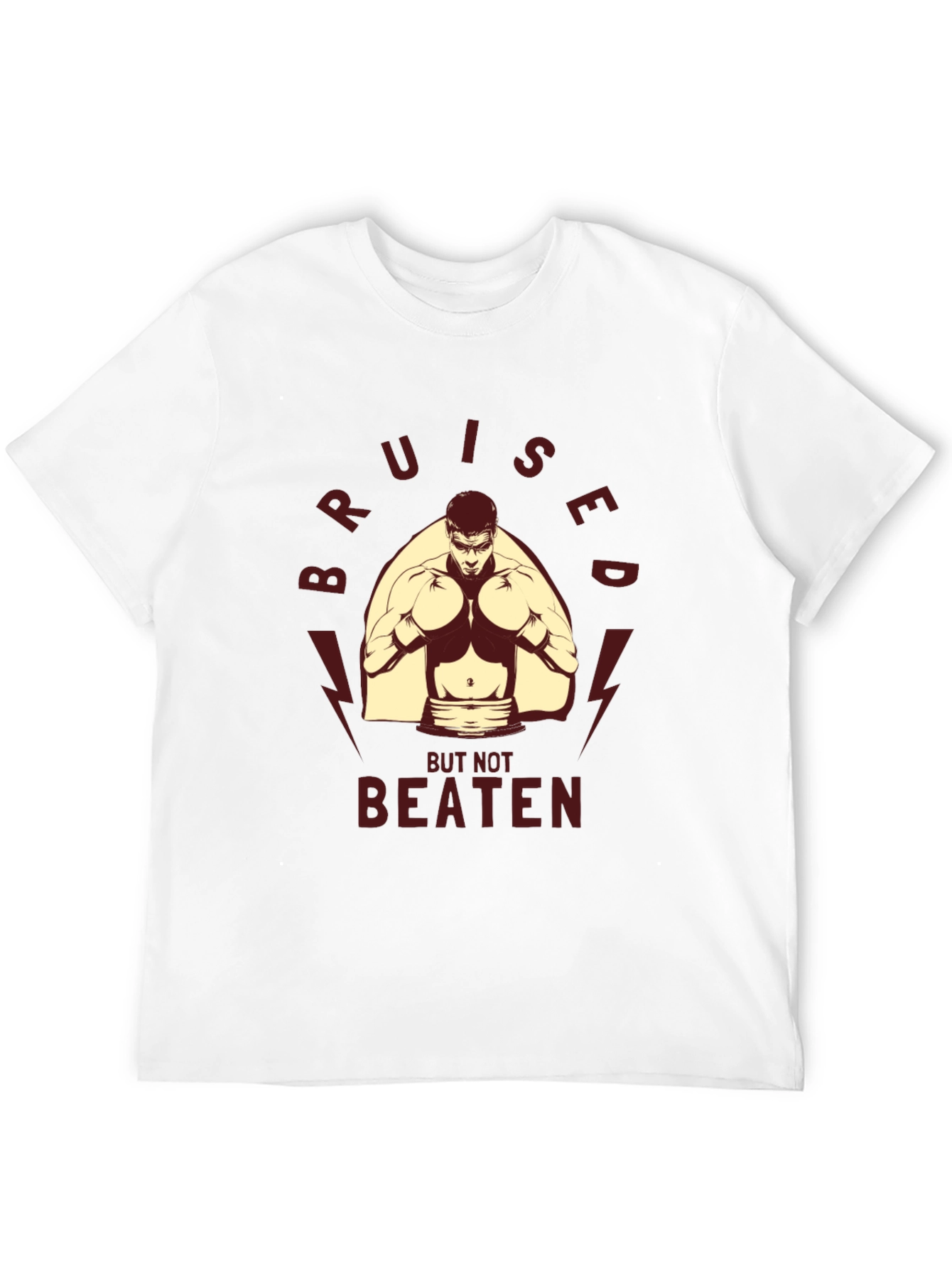 Black Bruised But Not Beaten Boxing Graphic Tee view 12