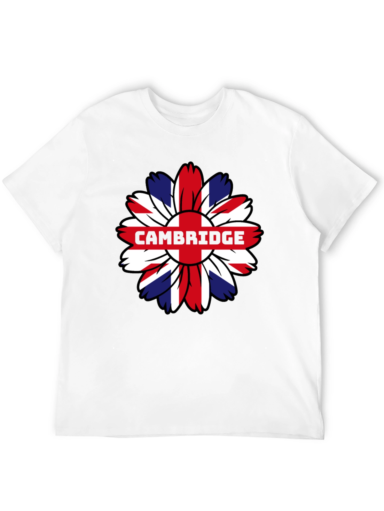 Cambridge UK Flag Flower Graphic Tee - 12