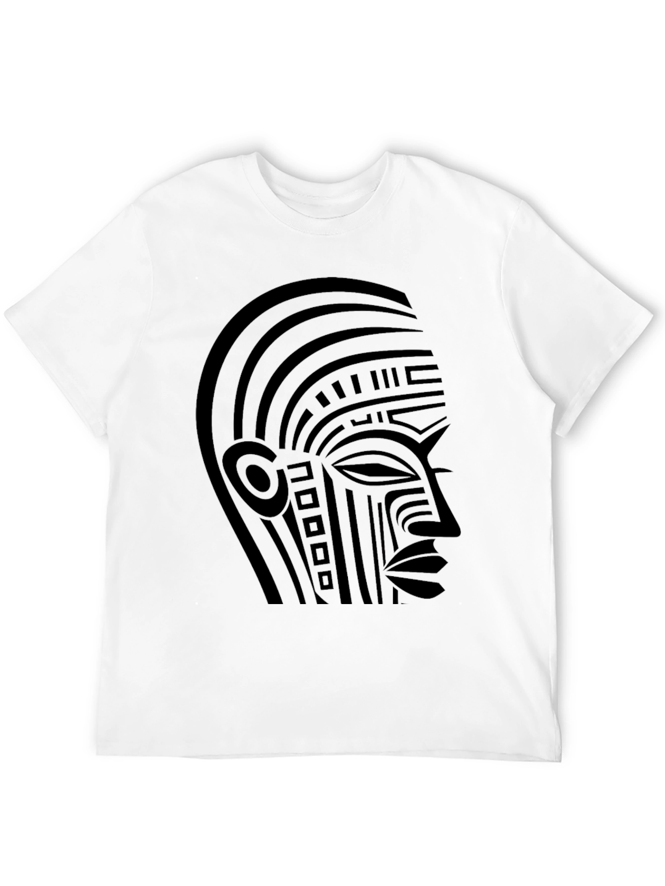 Black Tribal Face Graphic Black T-Shirt view 12