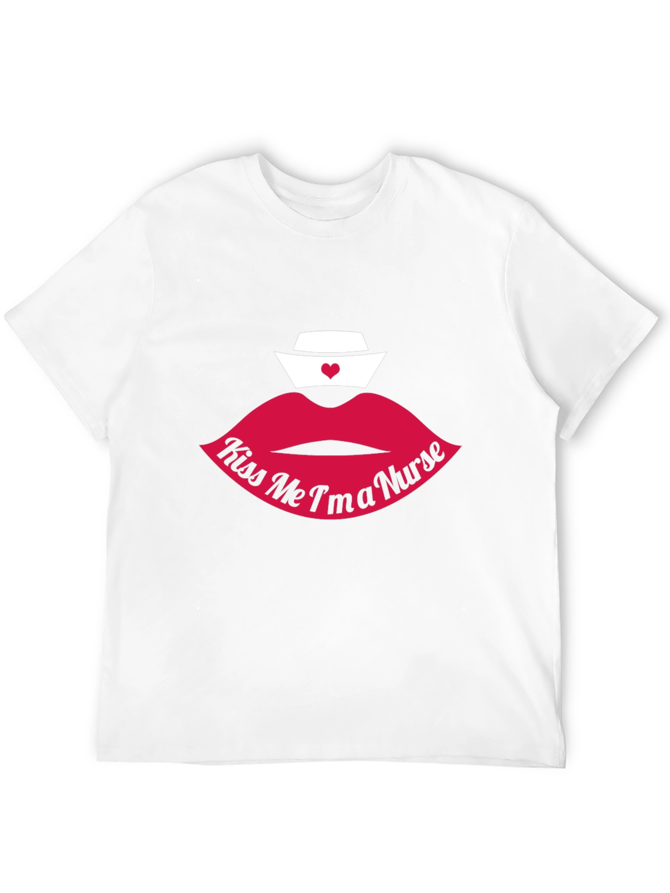 Black Kiss Me I'm A Nurse Lips Graphic T-Shirt view 12
