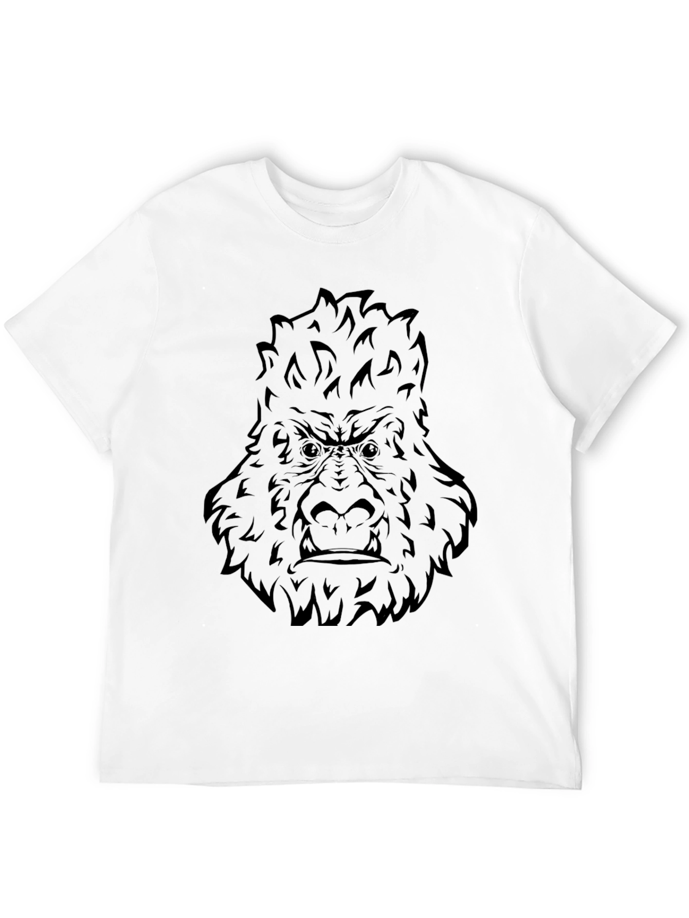 Black Graphic Gorilla Tee - Black Cotton Blend T-Shirt view 12