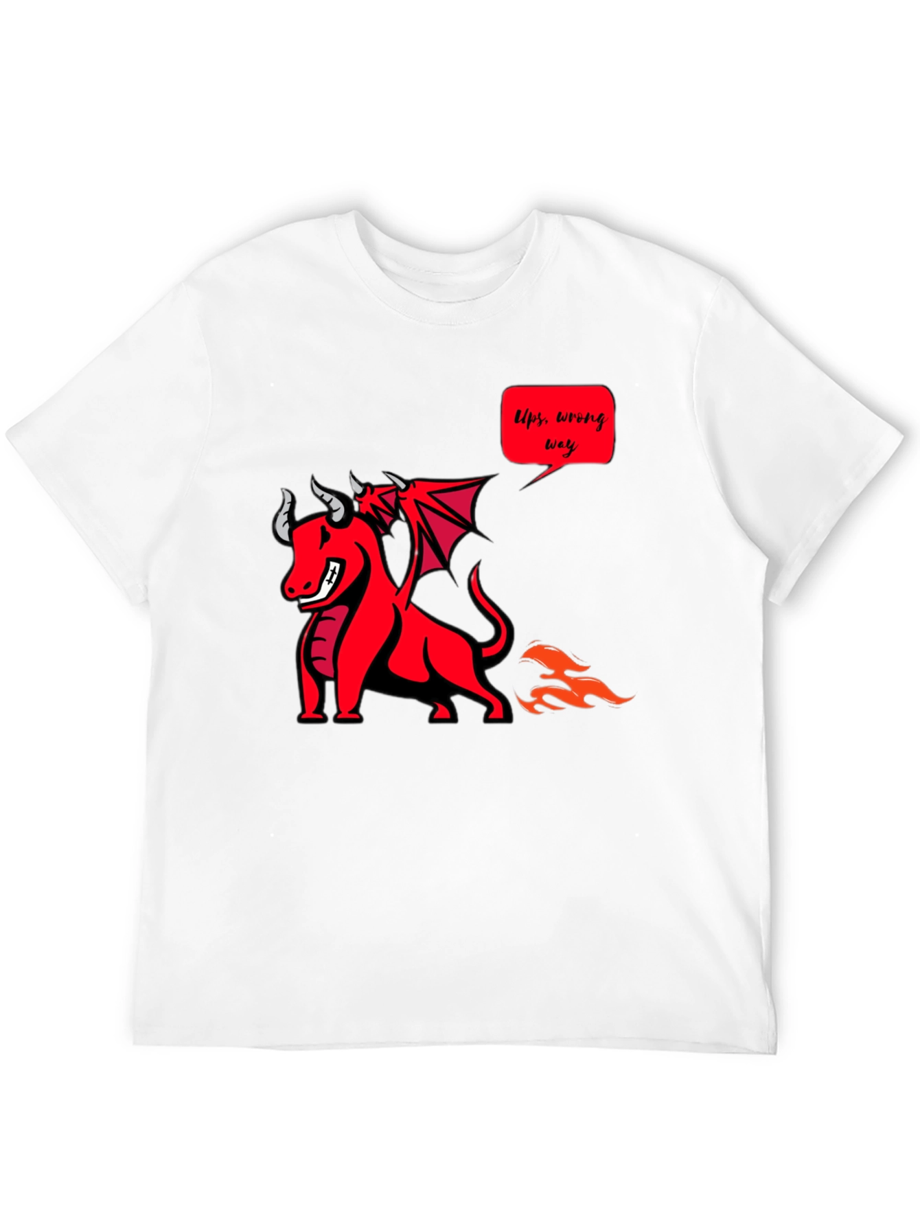 Black Funny Dragon T-Shirt - Ups, Wrong Way! view 12
