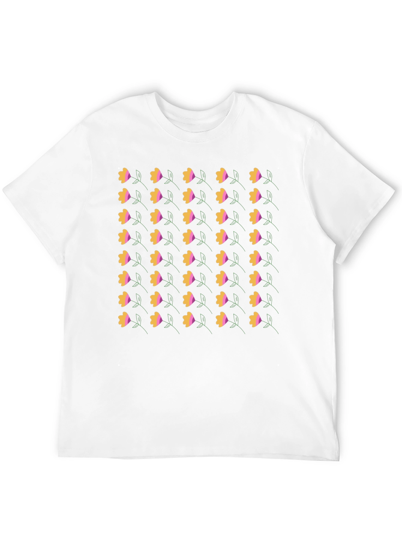 Black Floral Pattern T-Shirt view 12