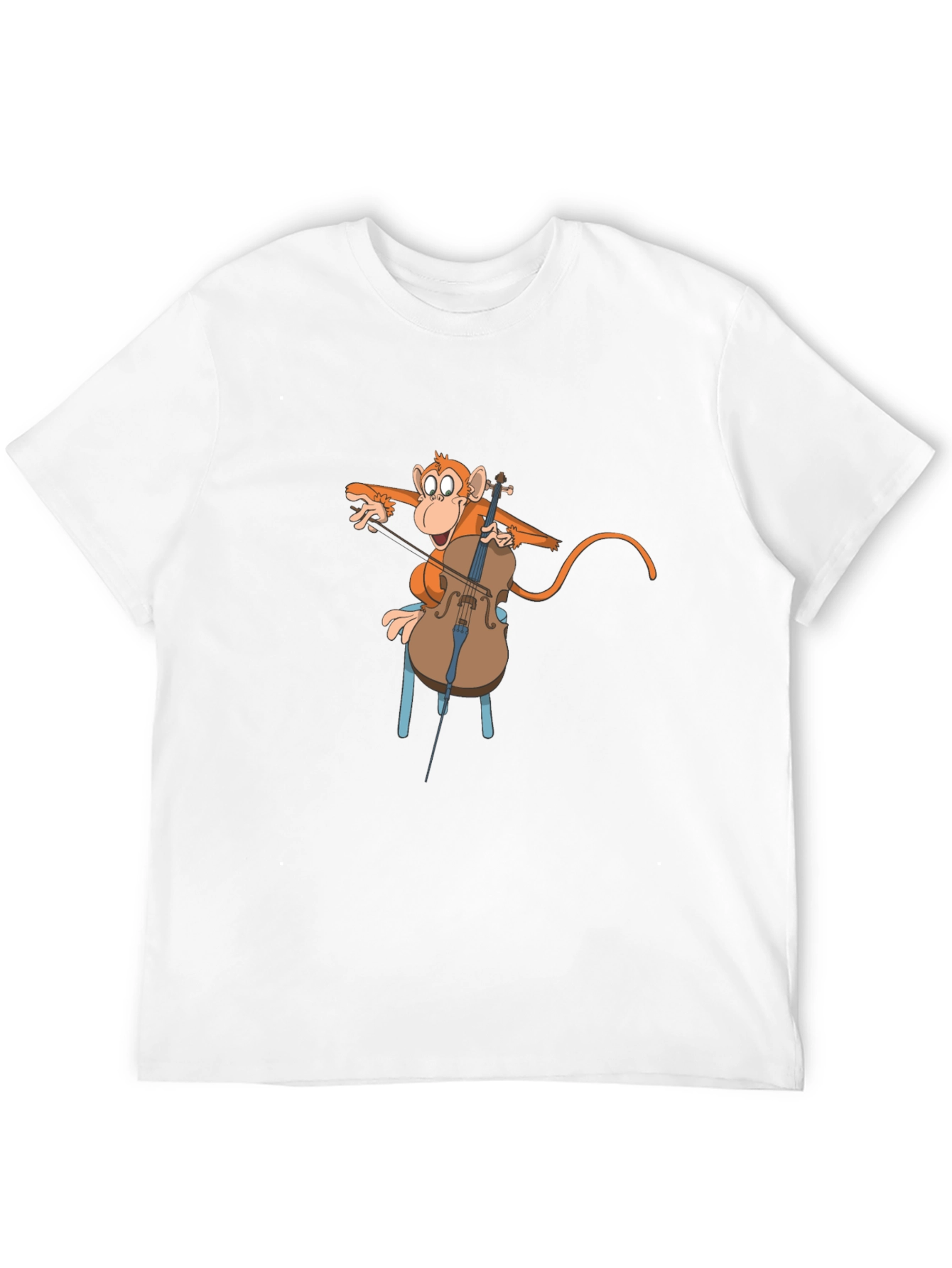 Black Monkey Cello Player T-Shirt view 12