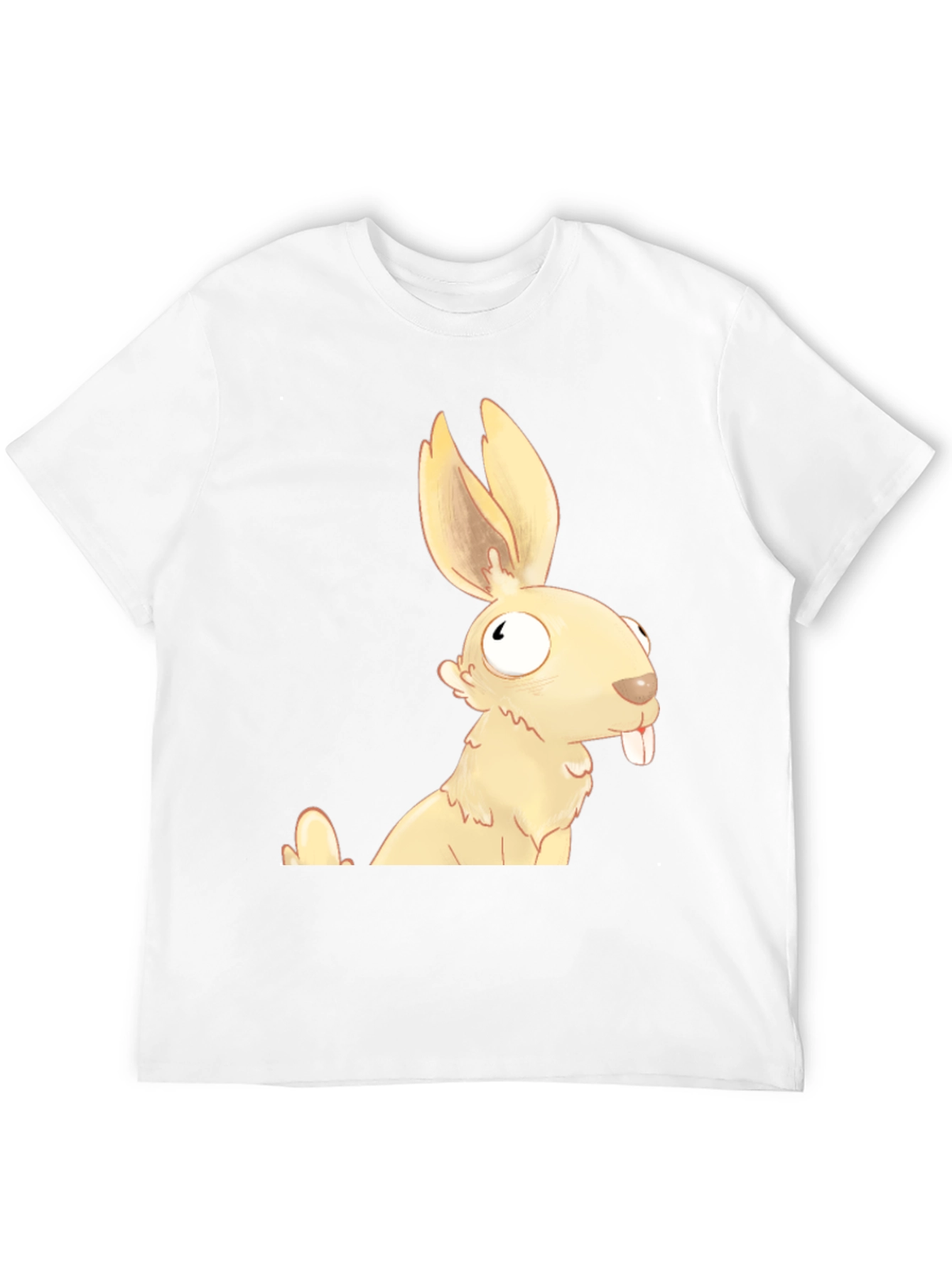 Black Funny Cartoon Rabbit Graphic T-Shirt view 12