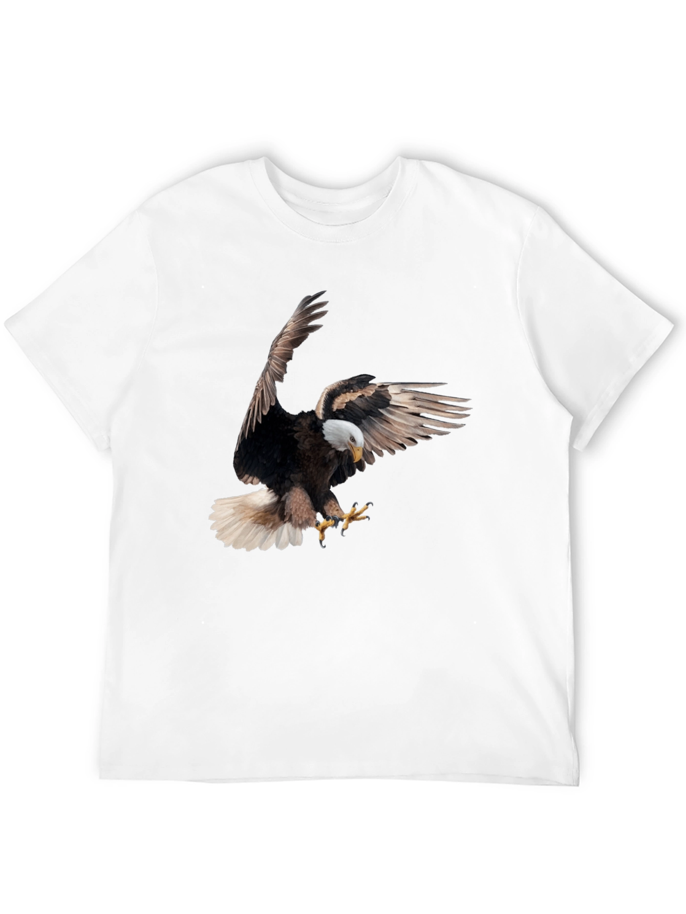 Black Bald Eagle Graphic Tee - Black Cotton Blend view 12