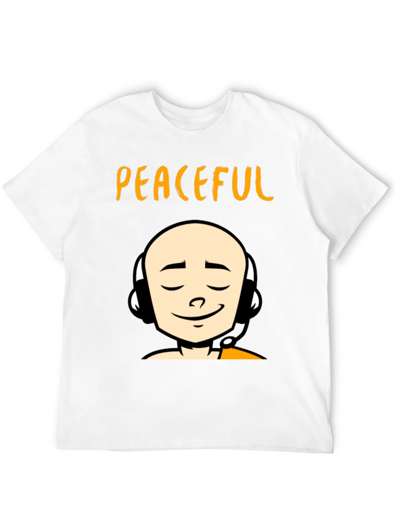 Peaceful Monk Graphic T-Shirt - Black Crew Neck Tee - 12
