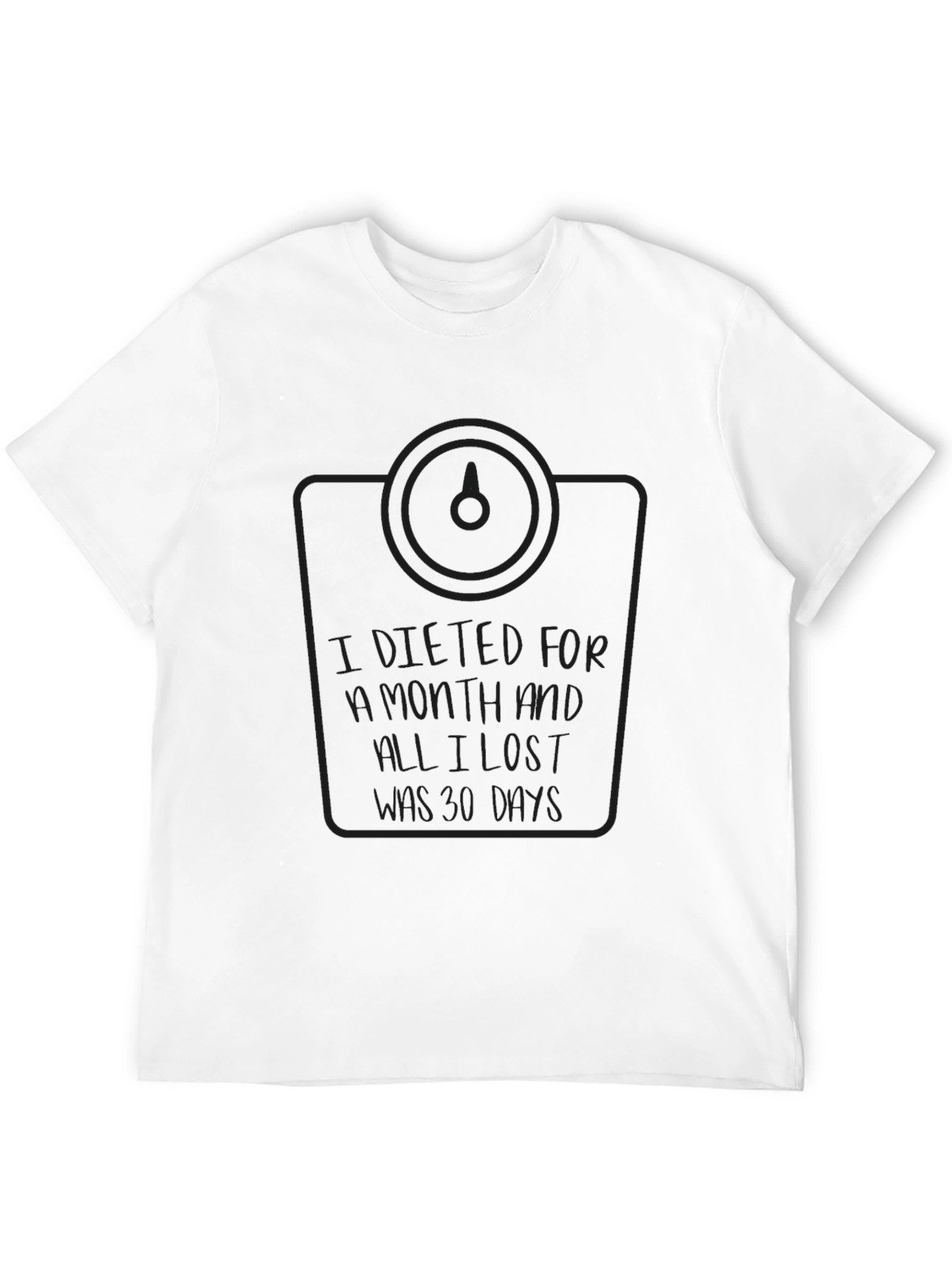 Black Humorous "I Dieted" Black T-Shirt view 12
