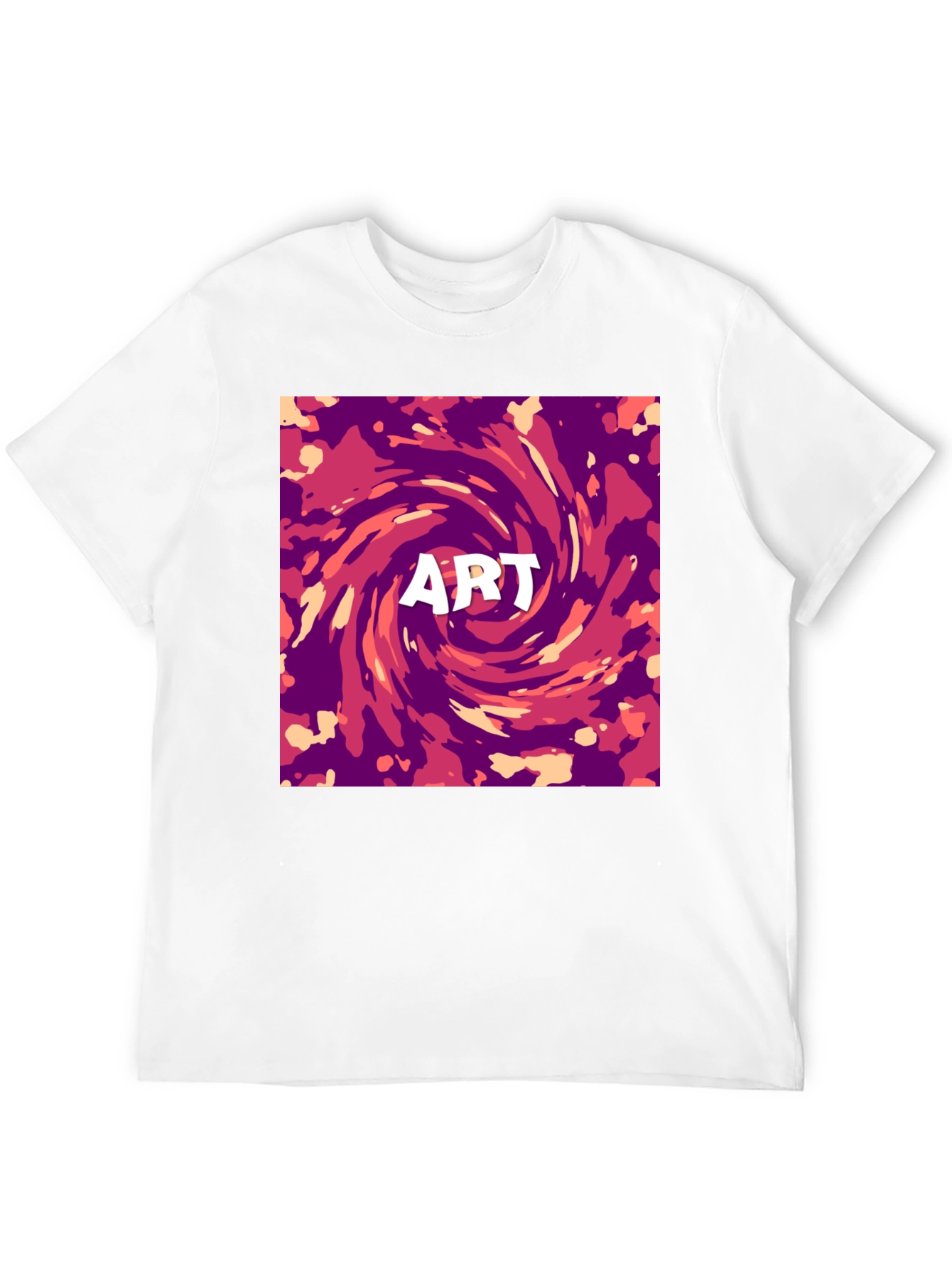Black Abstract Art Swirl Graphic Print T-Shirt view 12