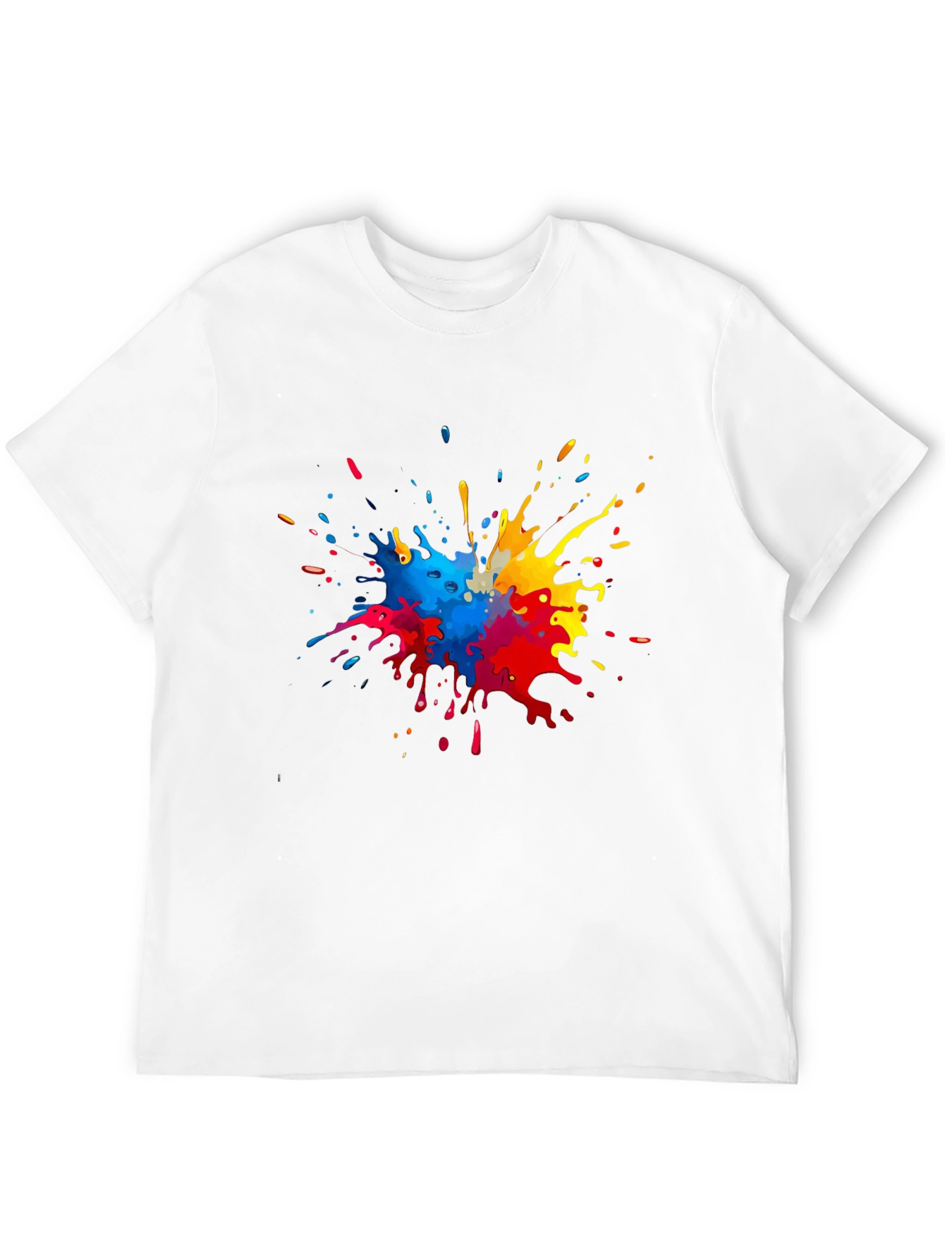 Black Colorful Paint Splatter Graphic T-Shirt view 12
