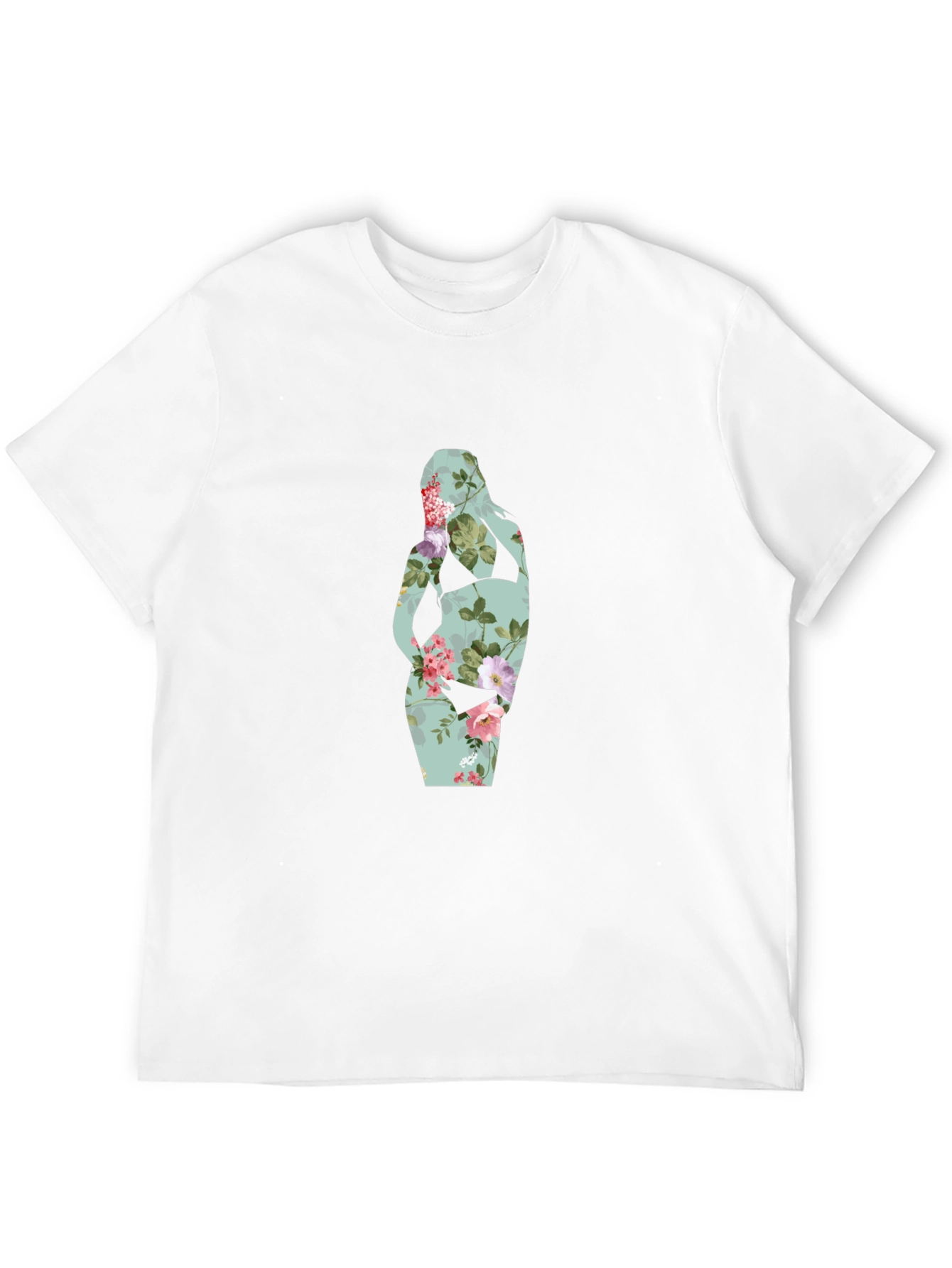 Black Floral Silhouette Maternity T-Shirt view 12