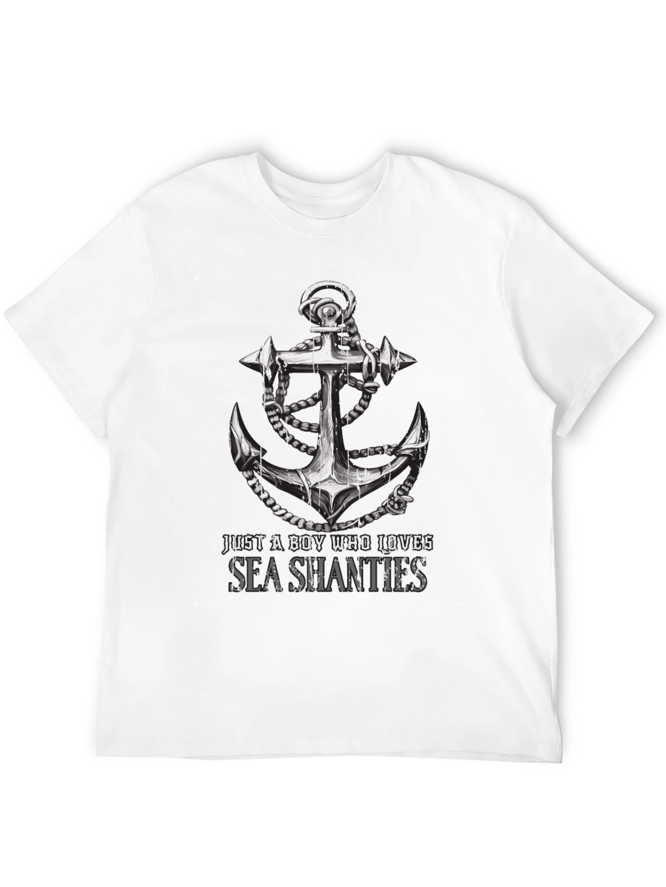 Black Sea Shanties Anchor Graphic Tee - Black Cotton Shirt view 12