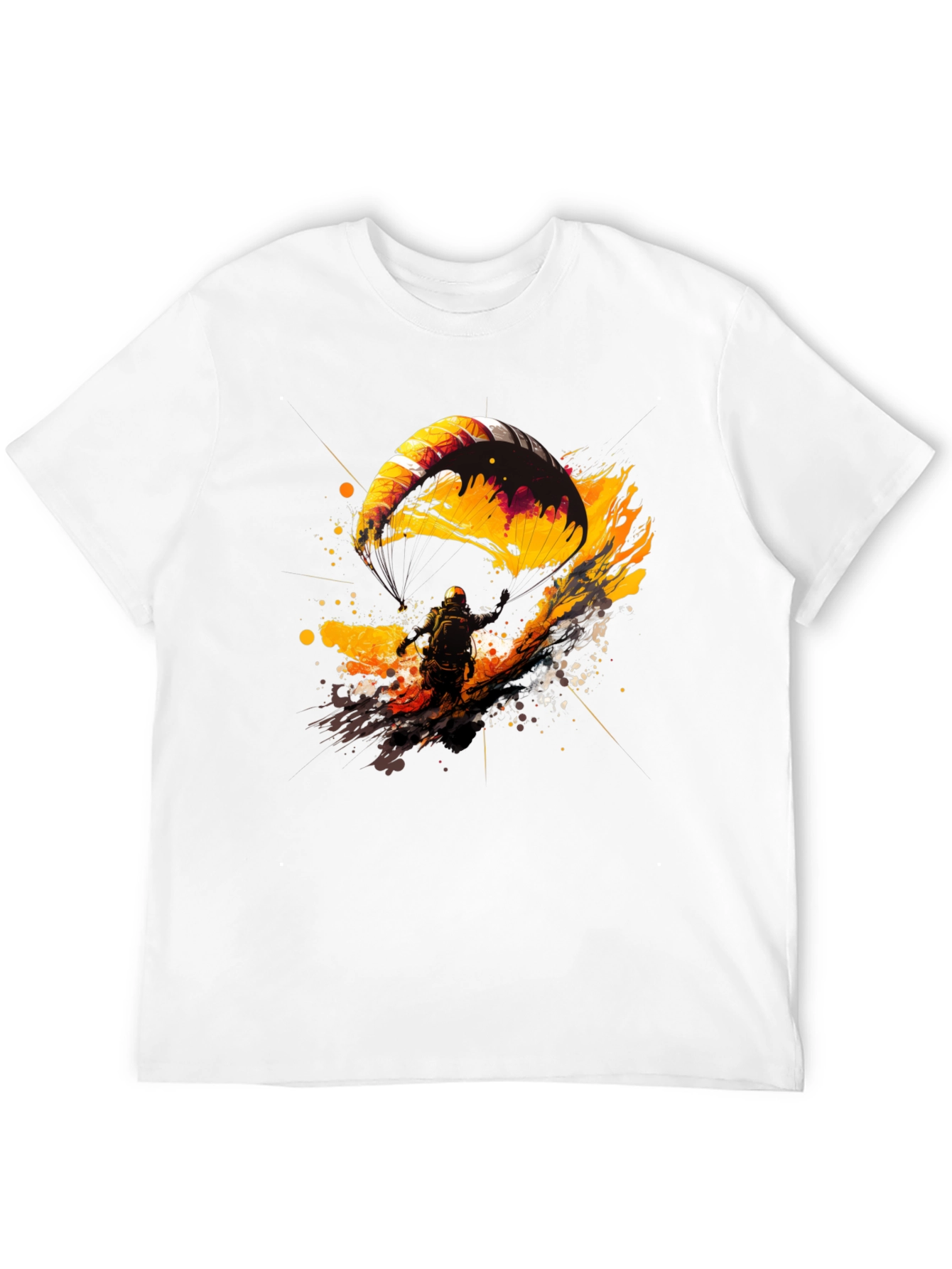 Black Parachute Graphic Tee - Black Cotton T-Shirt view 12