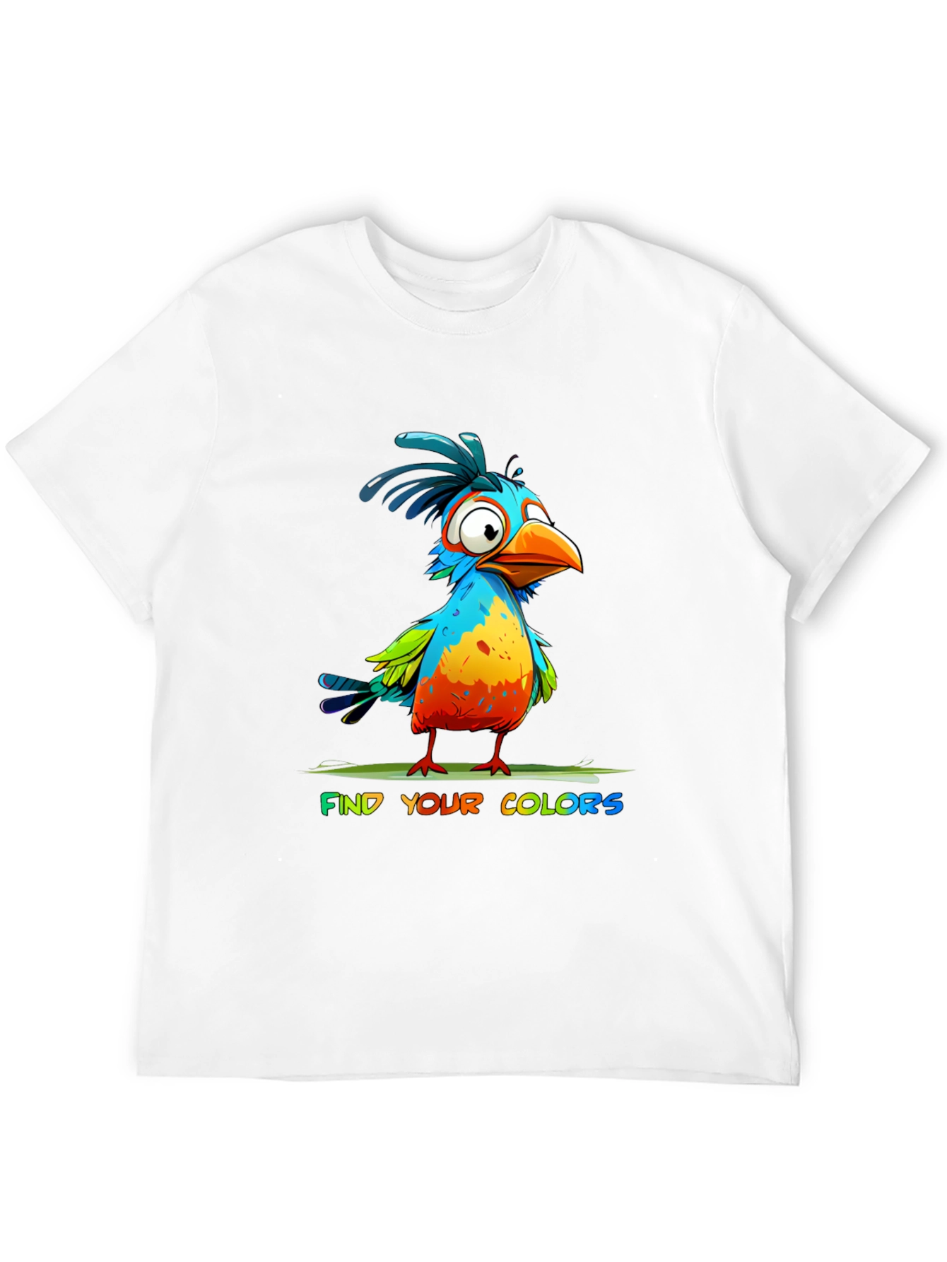 Black Colorful Cartoon Bird T-Shirt - Find Your Colors view 12