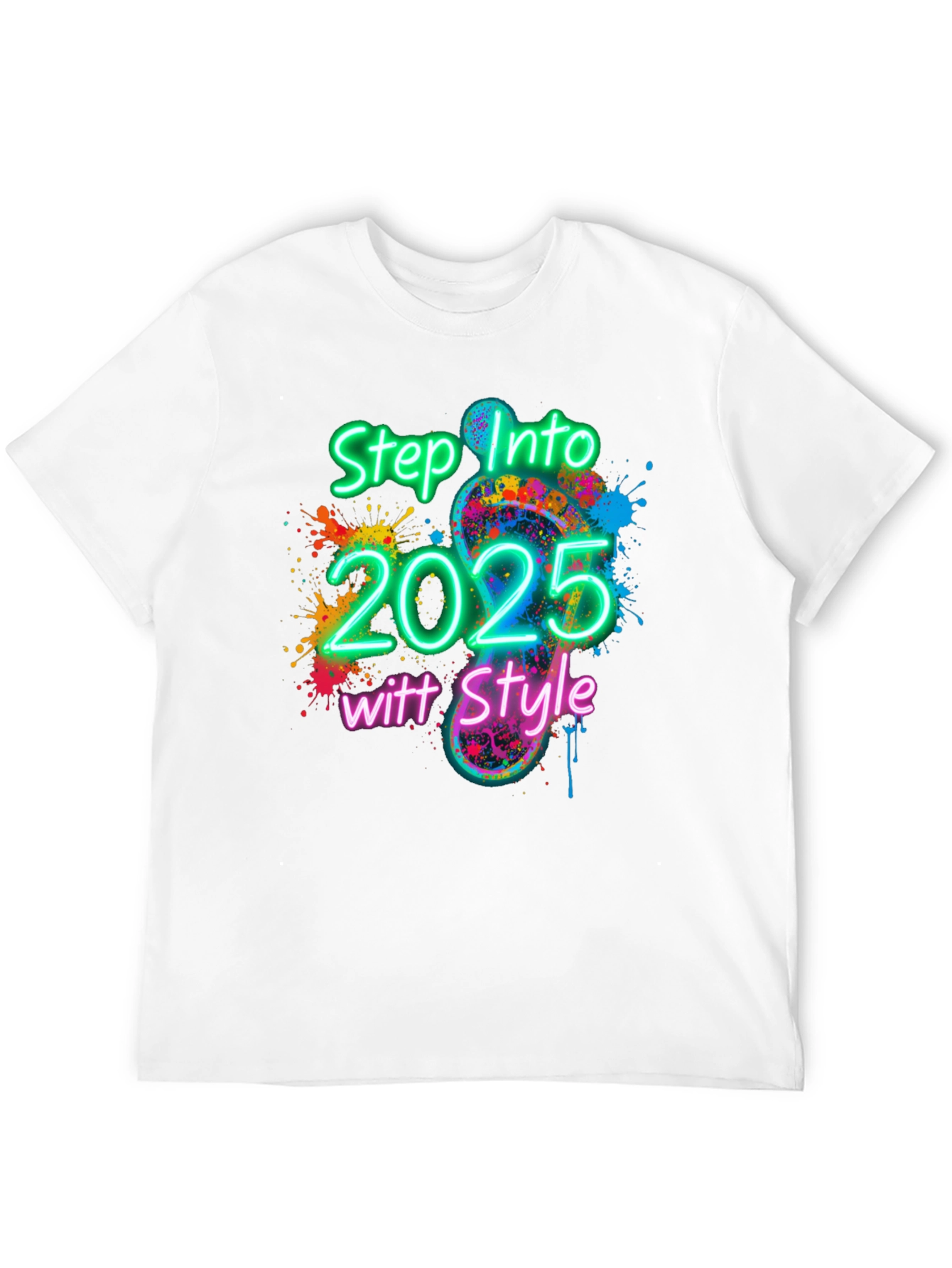 Black Step Into 2025 with Style T-Shirt view 12
