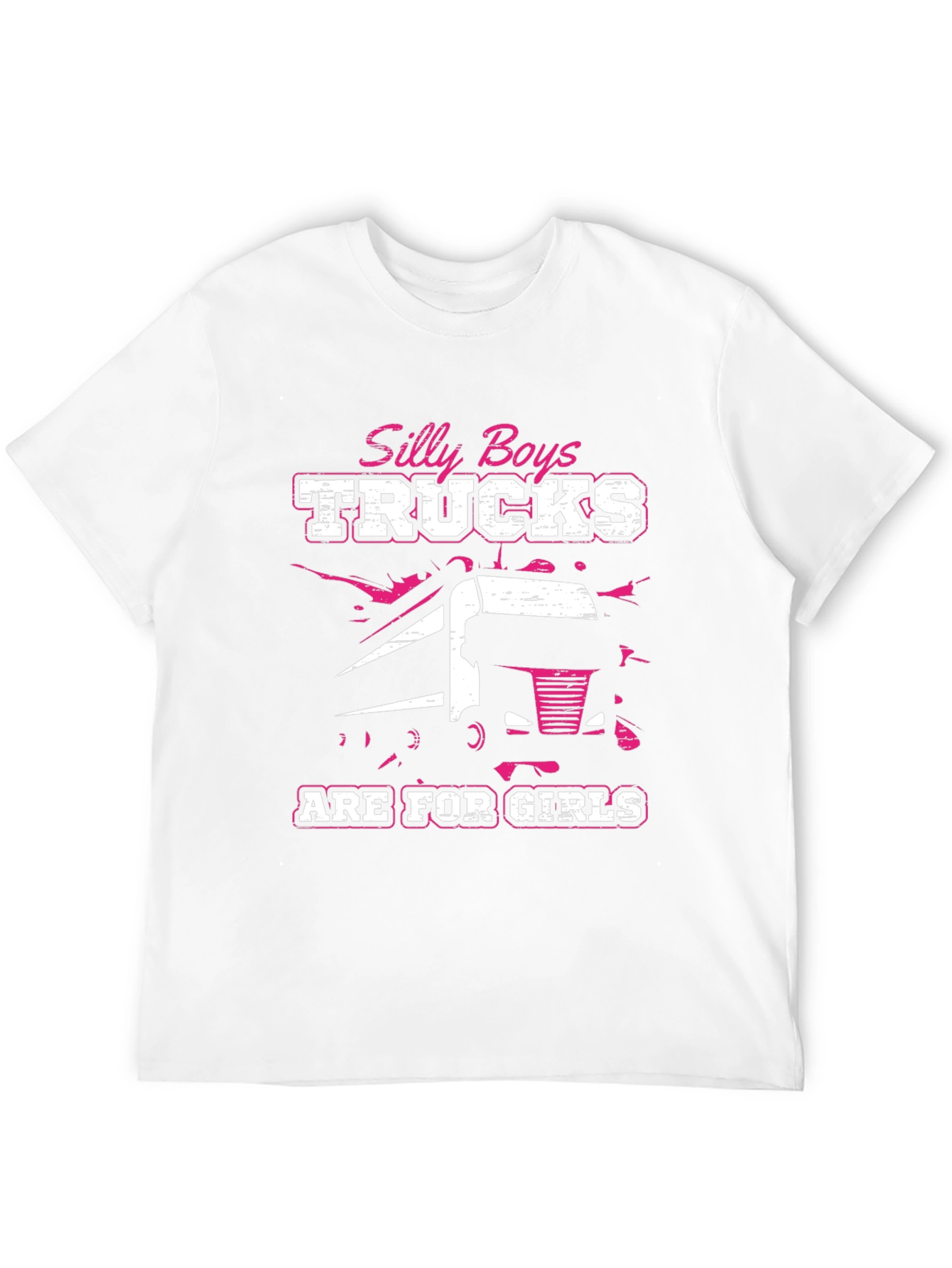 Black Silly Boys Trucks Are For Girls Black T-Shirt view 12