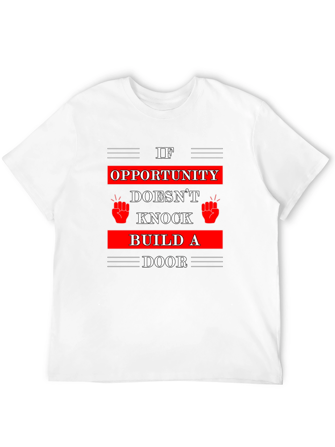 Black Opportunity Knocks T-Shirt - Build A Door view 12