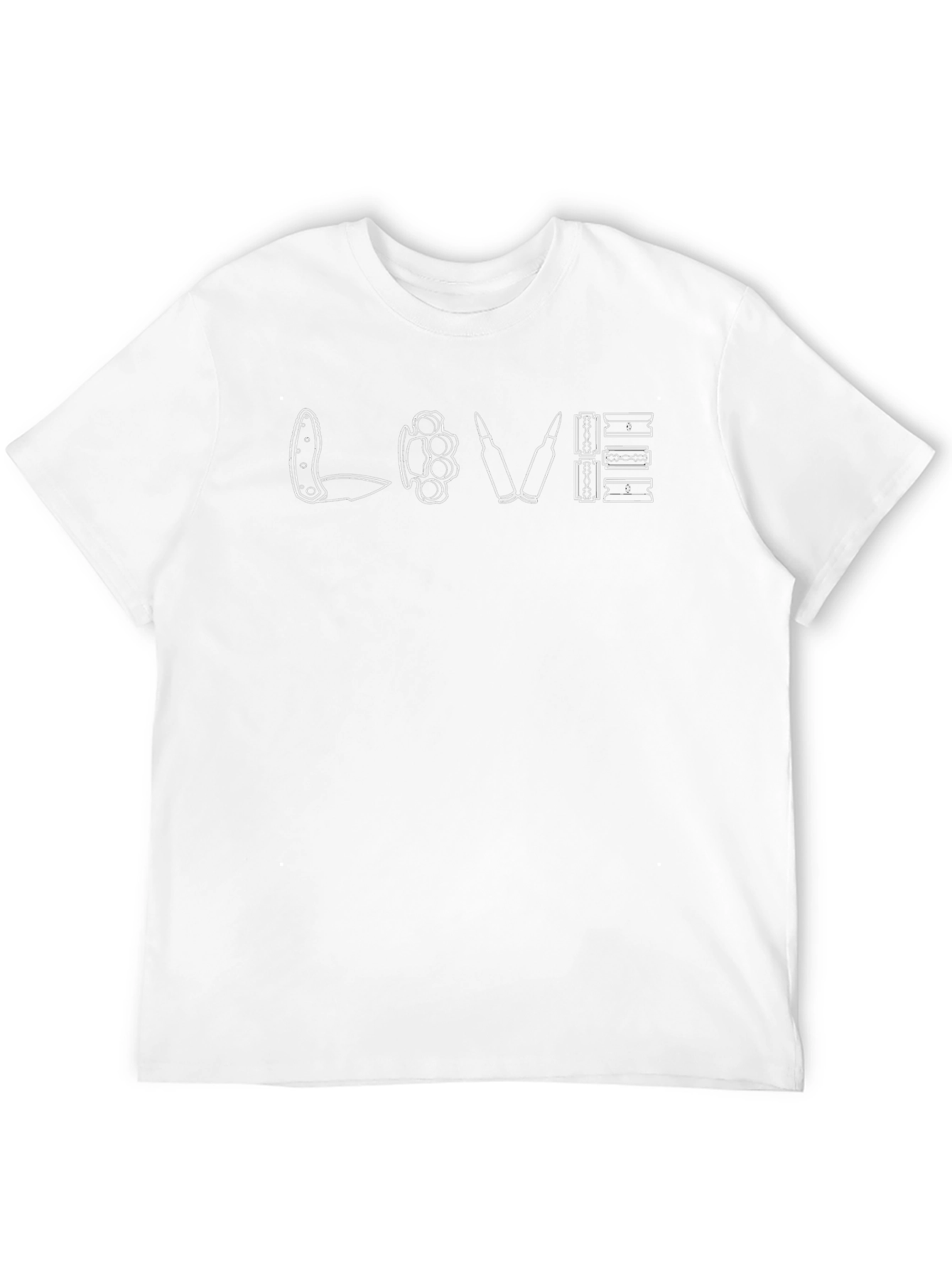 Black Edgy "Love" Graphic Tee - Black view 12