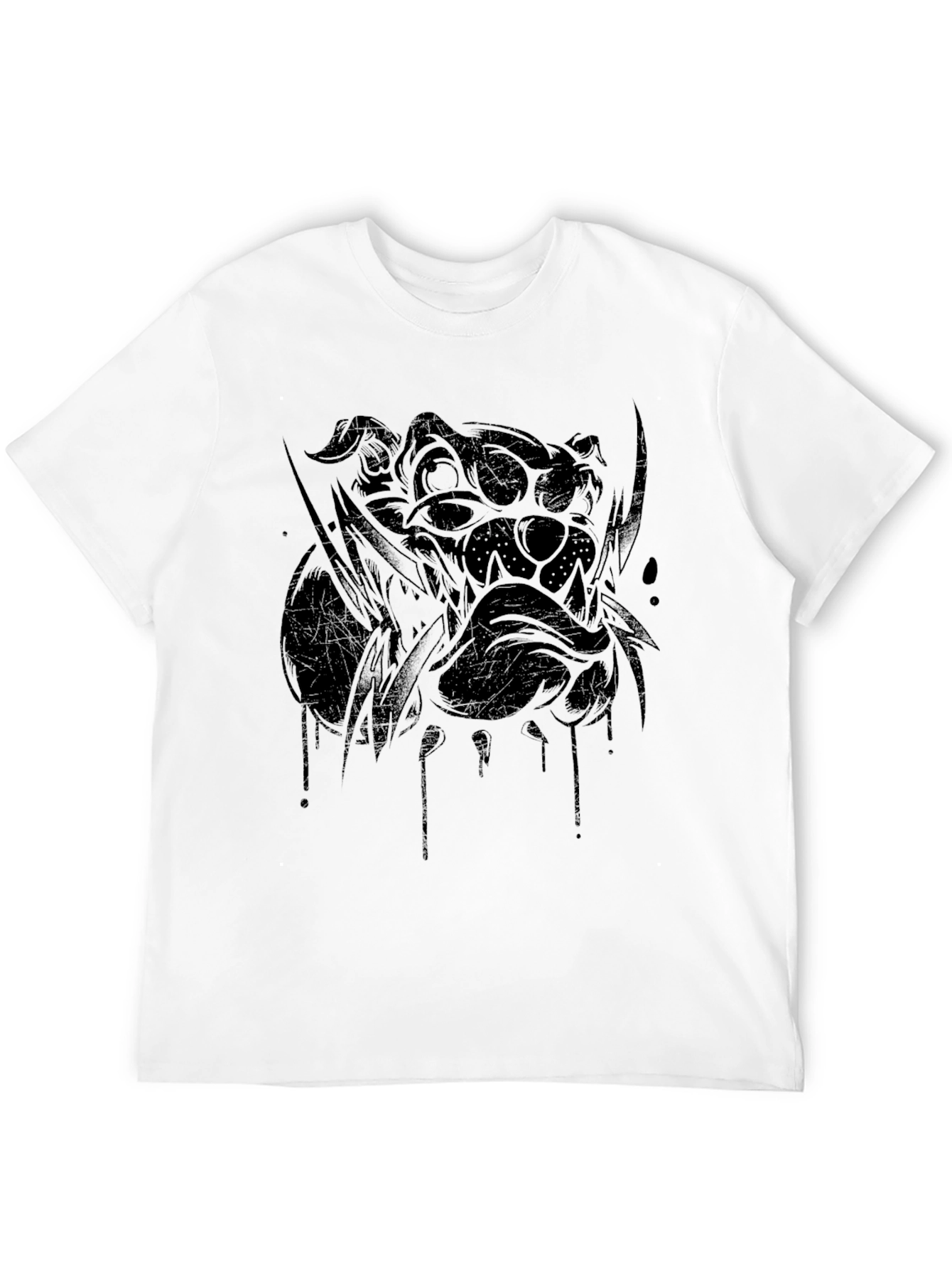 Black Graphic Bulldog Tee - Men's Black T-Shirt view 12