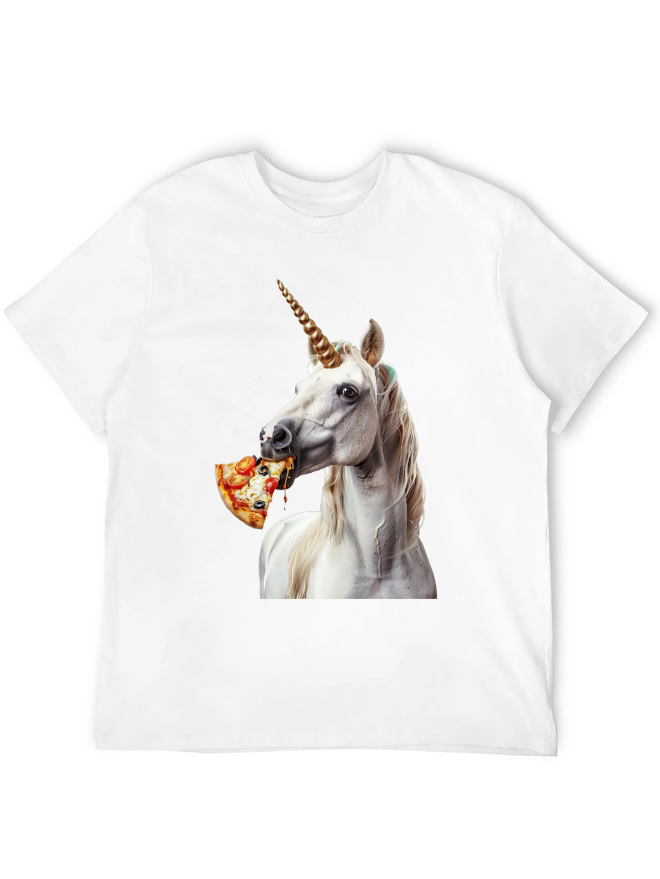 Black Unicorn Eating Pizza Graphic Tee view 12