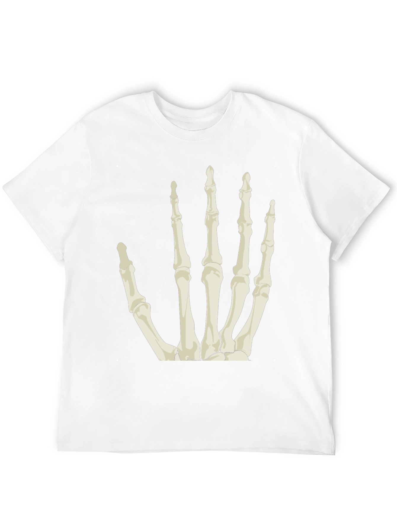 Black Skeleton Hand Graphic Tee - Black Cotton T-Shirt view 12