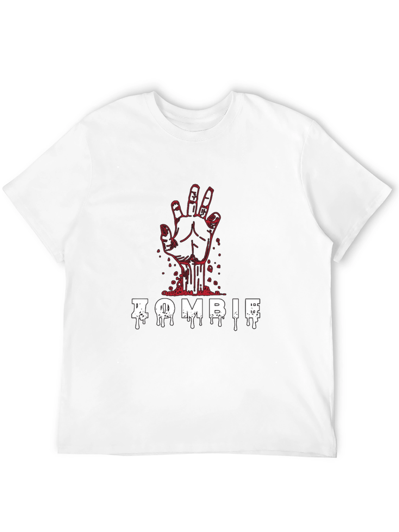 Black Zombie Hand Graphic Tee - Black Cotton T-Shirt view 12