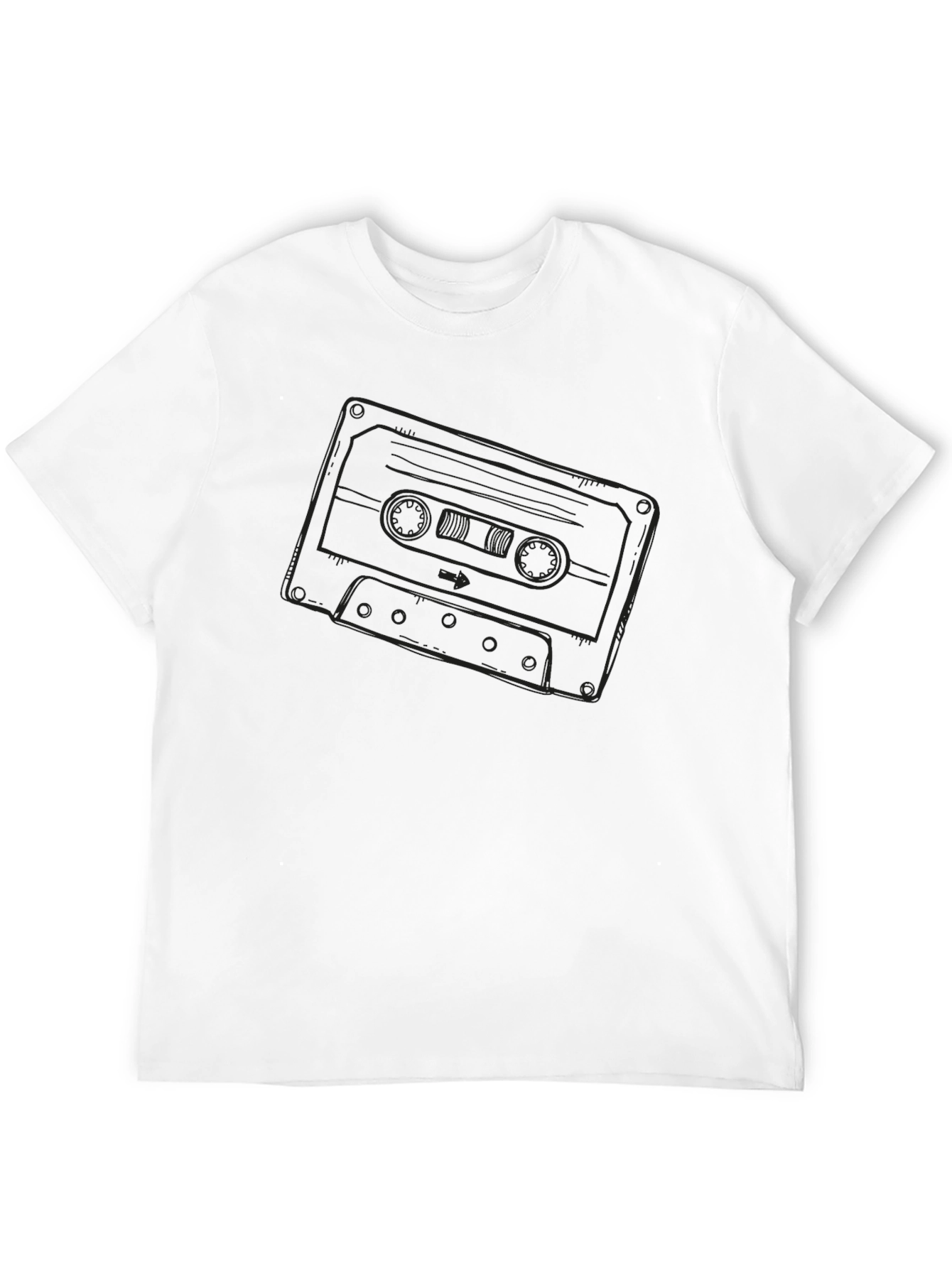 Black Retro Cassette Tape Graphic Black T-Shirt view 12