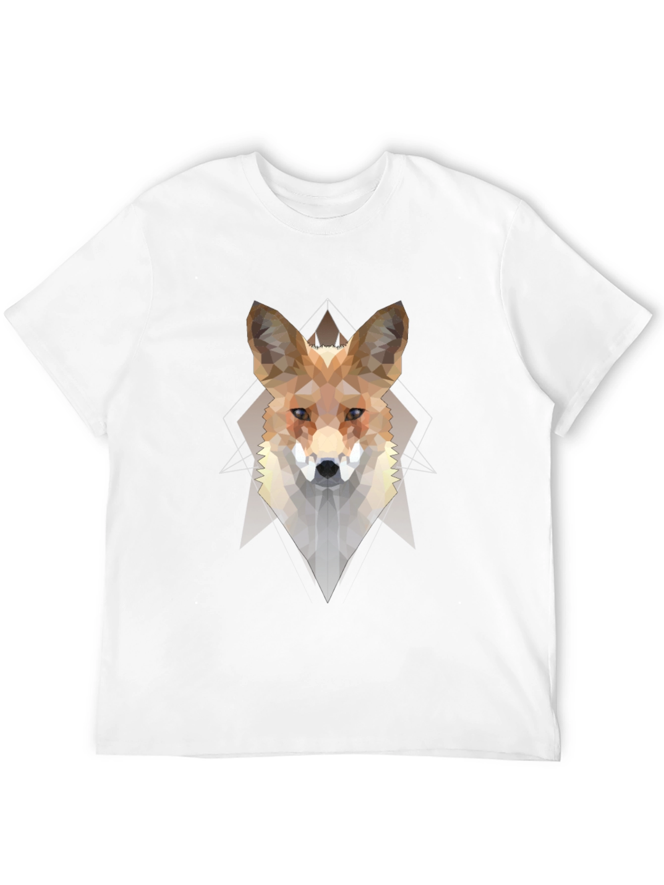 Black Geometric Fox Graphic Tee - Men's Black T-Shirt view 12