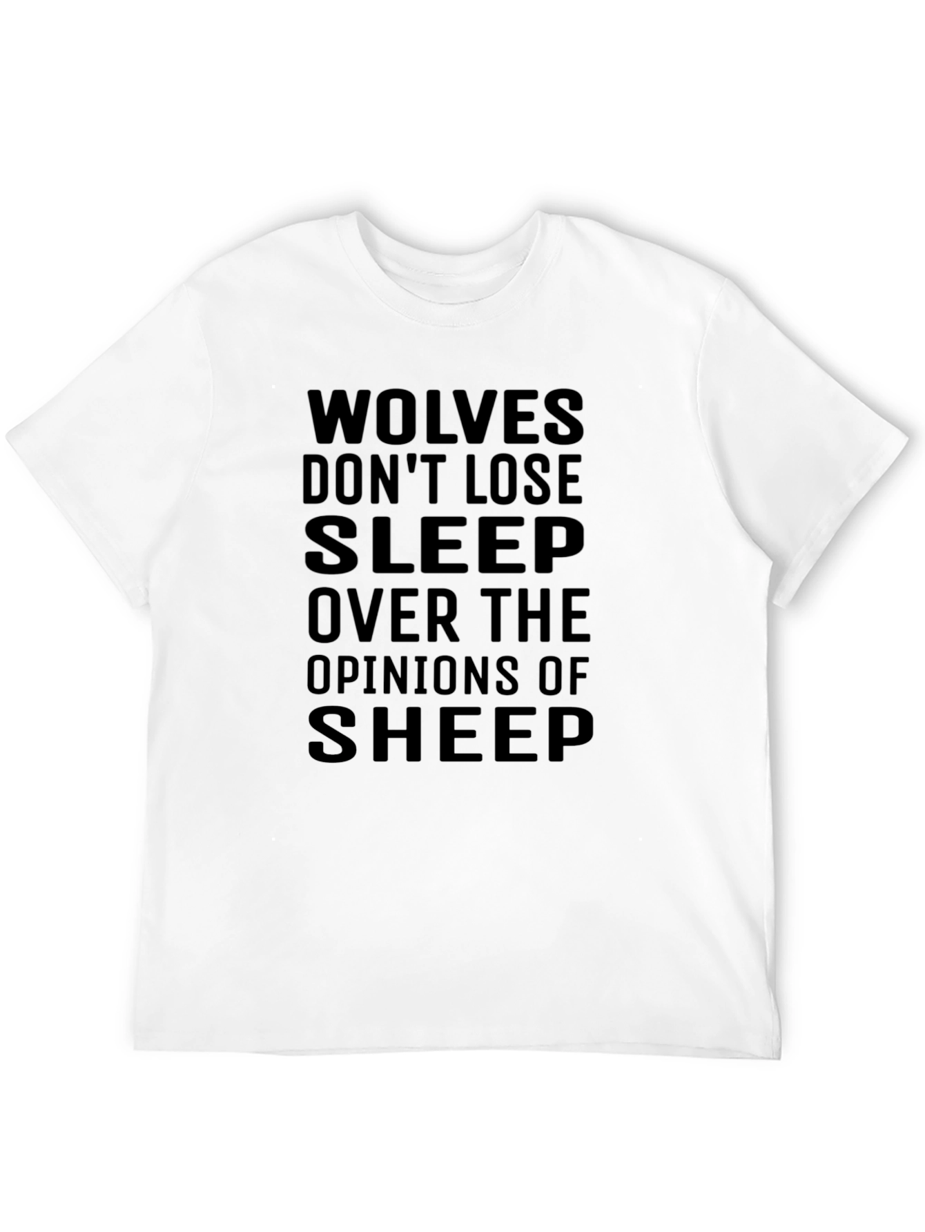 Black Wolves Don't Lose Sleep T-Shirt - Black view 12