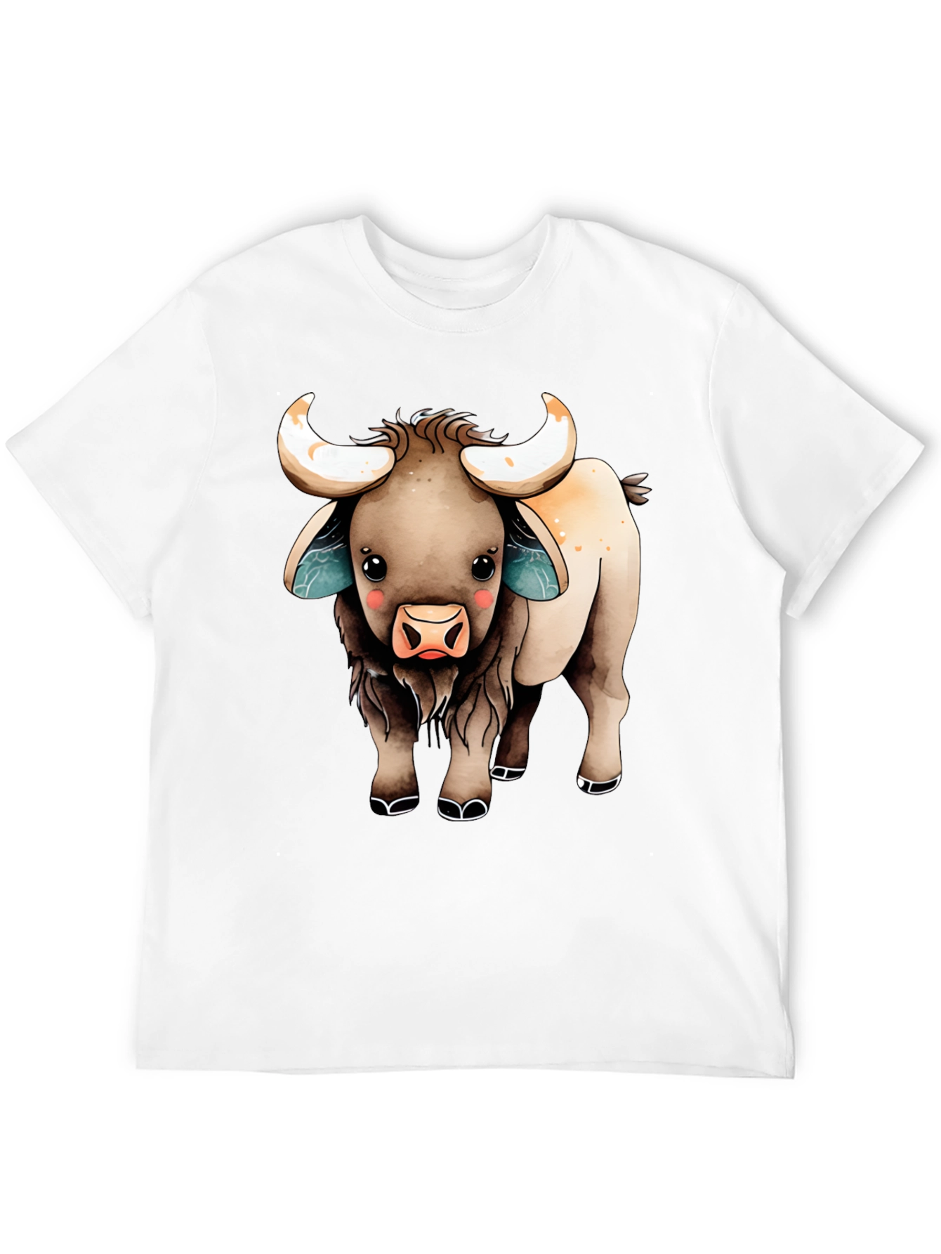 Black Cute Cartoon Highland Cow T-Shirt view 12