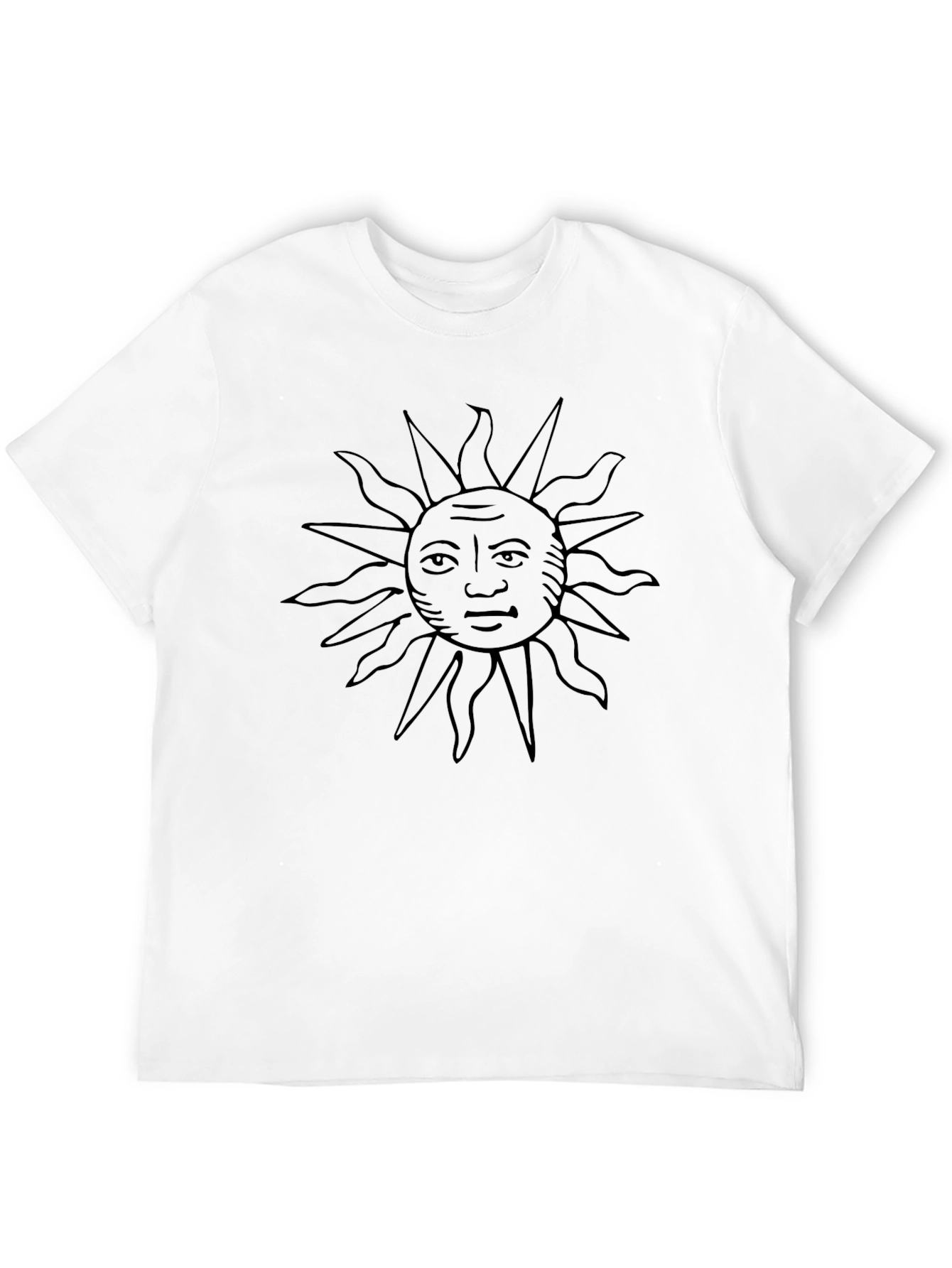 Black Sun Face Graphic Black T-Shirt view 12