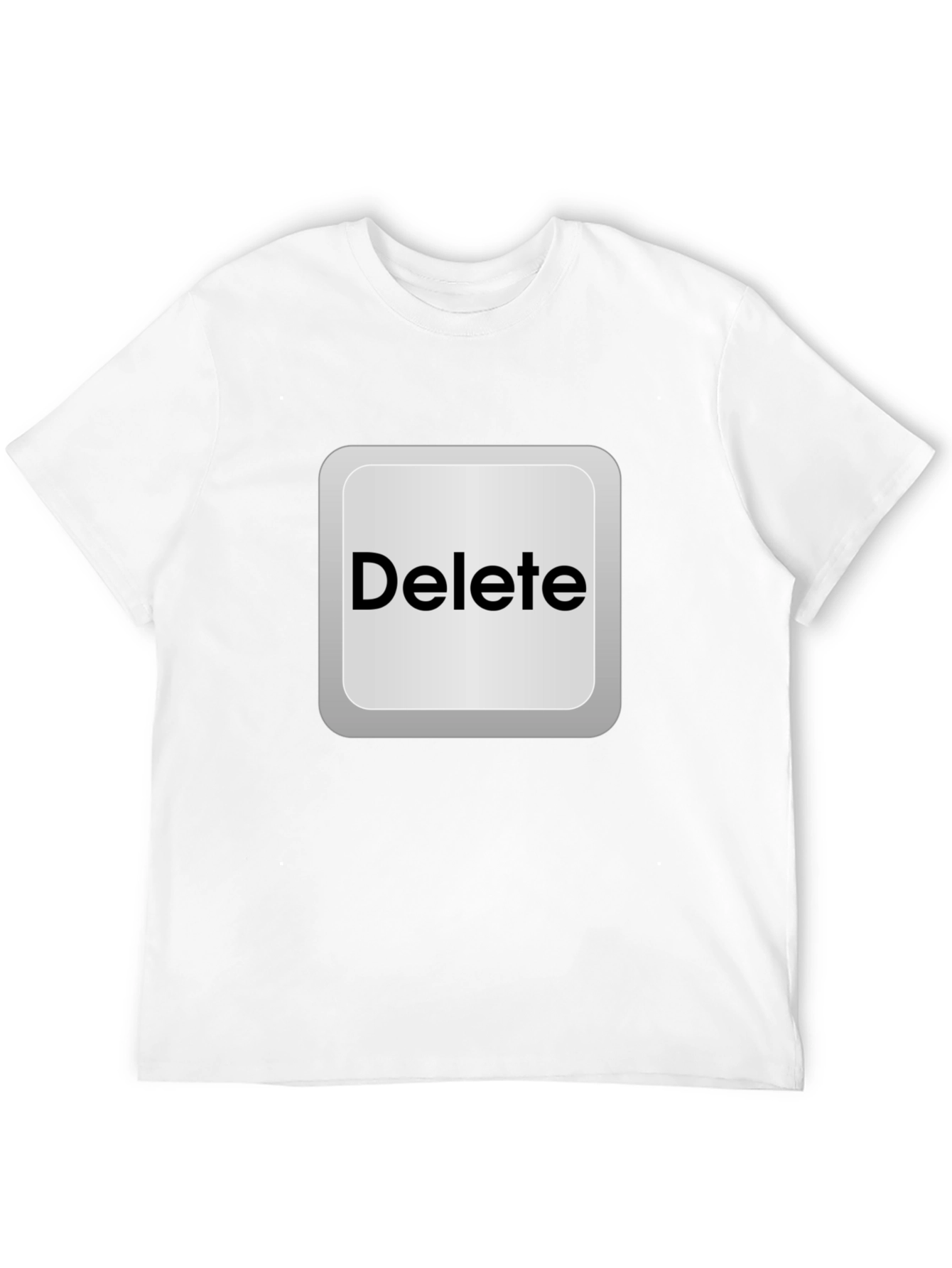 Black Delete Button Graphic Tee - Novelty Design view 12