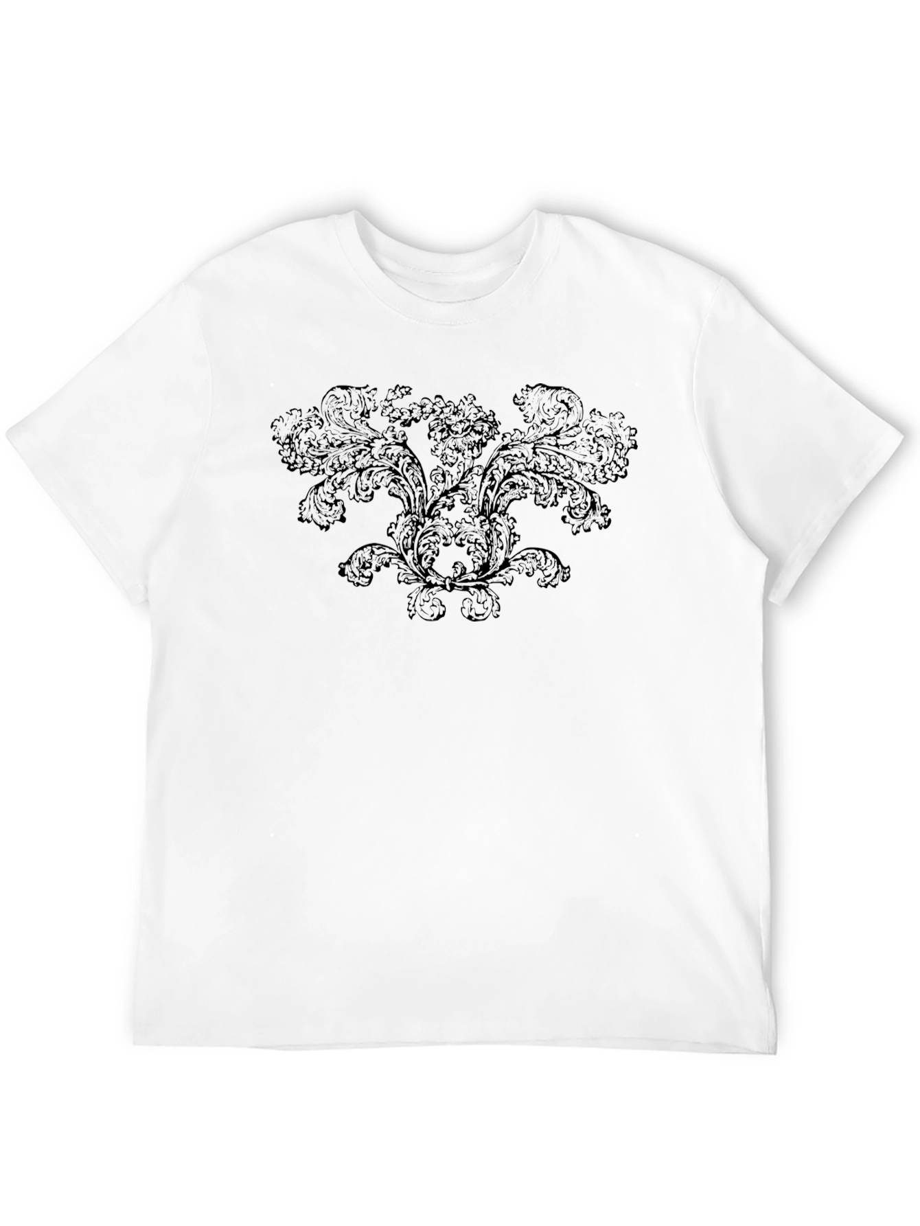 Black Elegant Black Floral Graphic T-Shirt view 12
