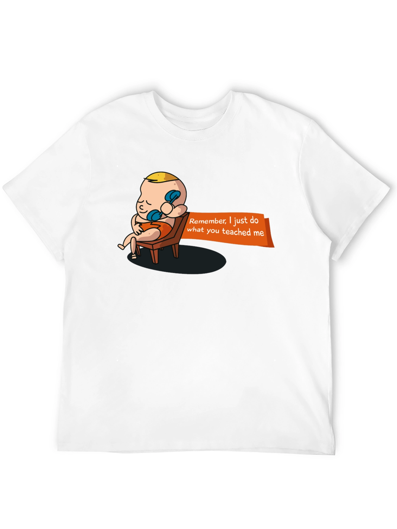 Black Funny Baby On Phone Graphic Tee - Remember What You Taught Me! view 12