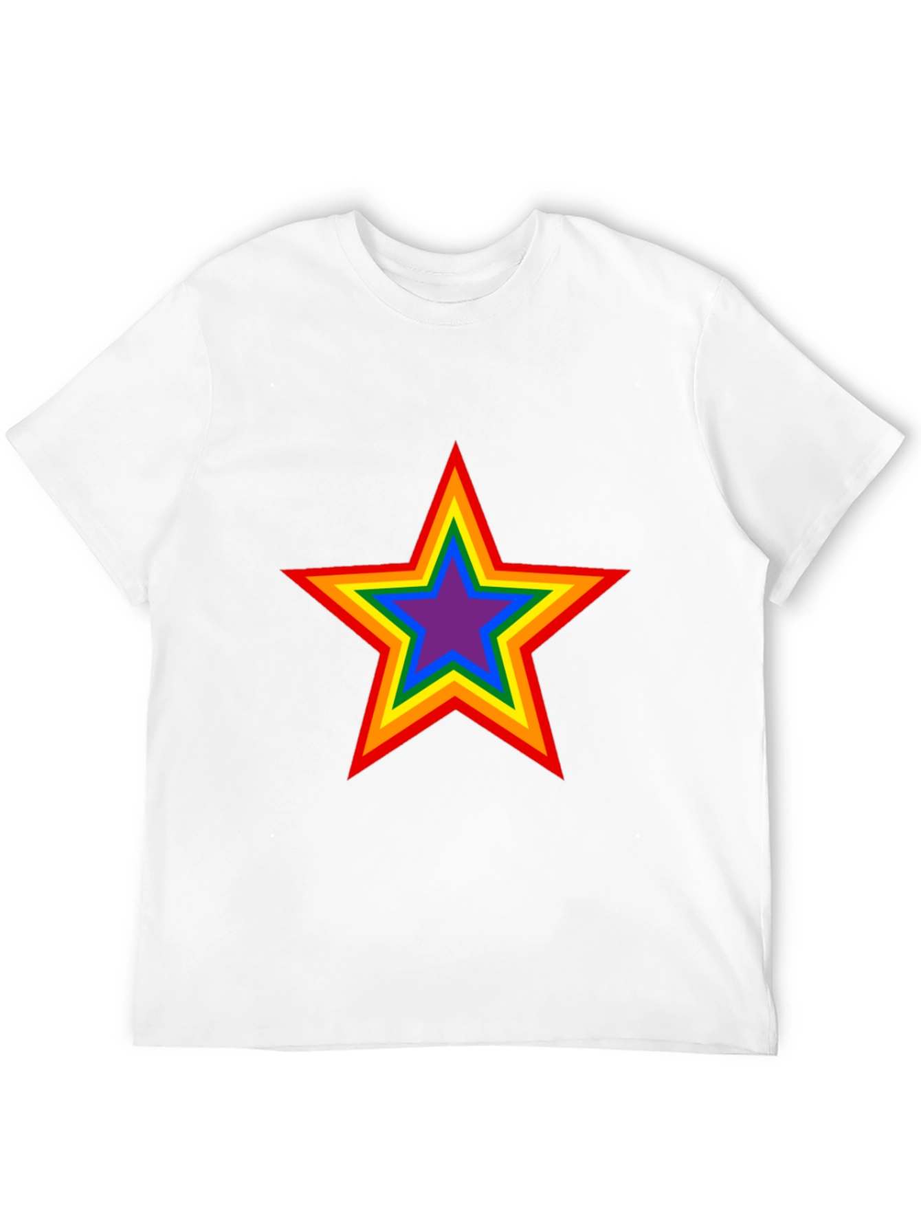 Black Rainbow Star Graphic Black T-Shirt view 12