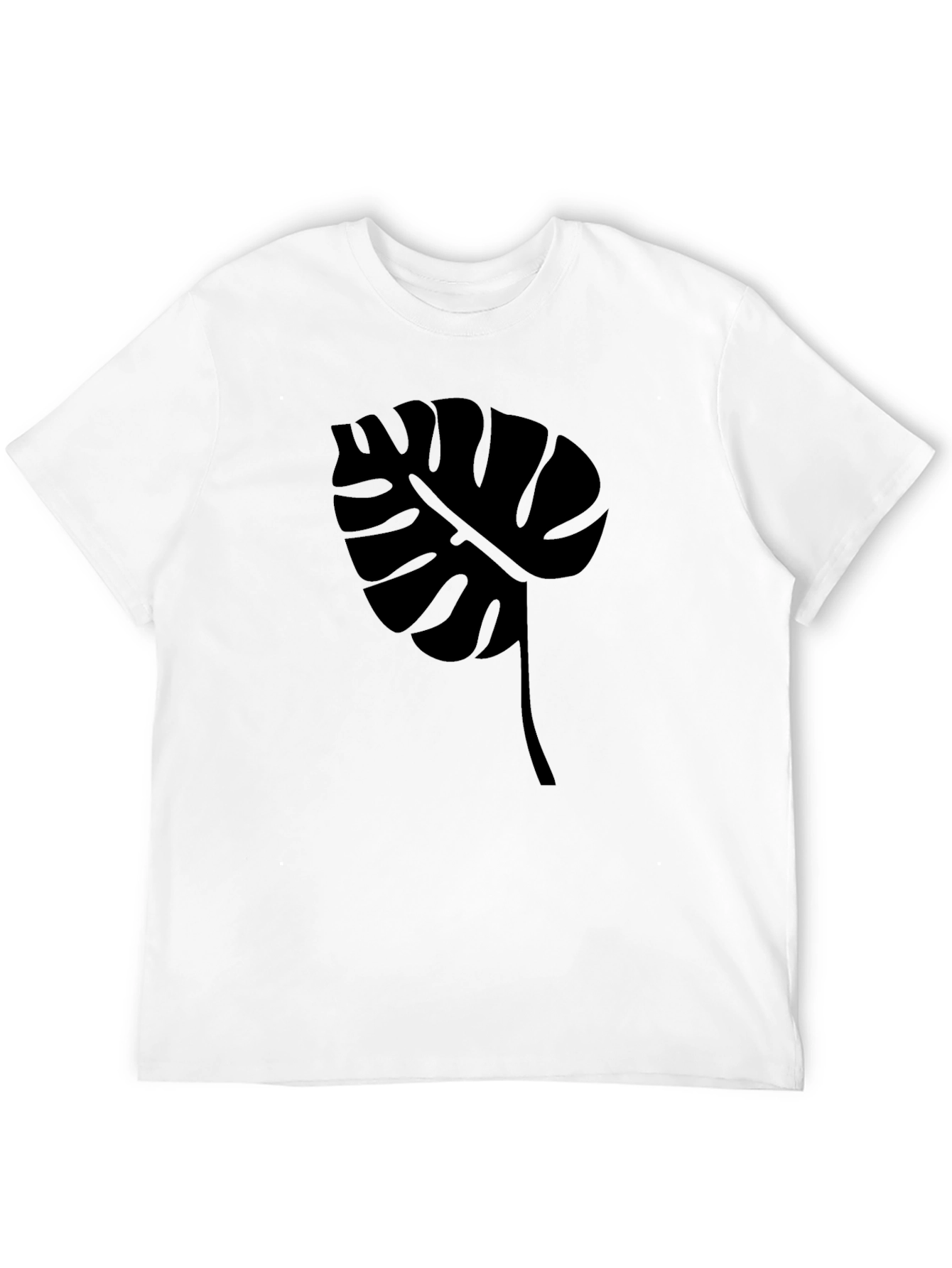 Black Modern Monstera Leaf Graphic T-Shirt view 12