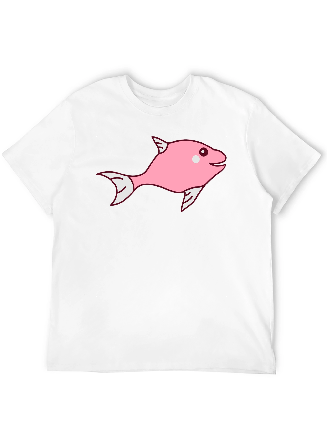 Black Pink Fish Graphic Tee - Black Cotton Blend view 12