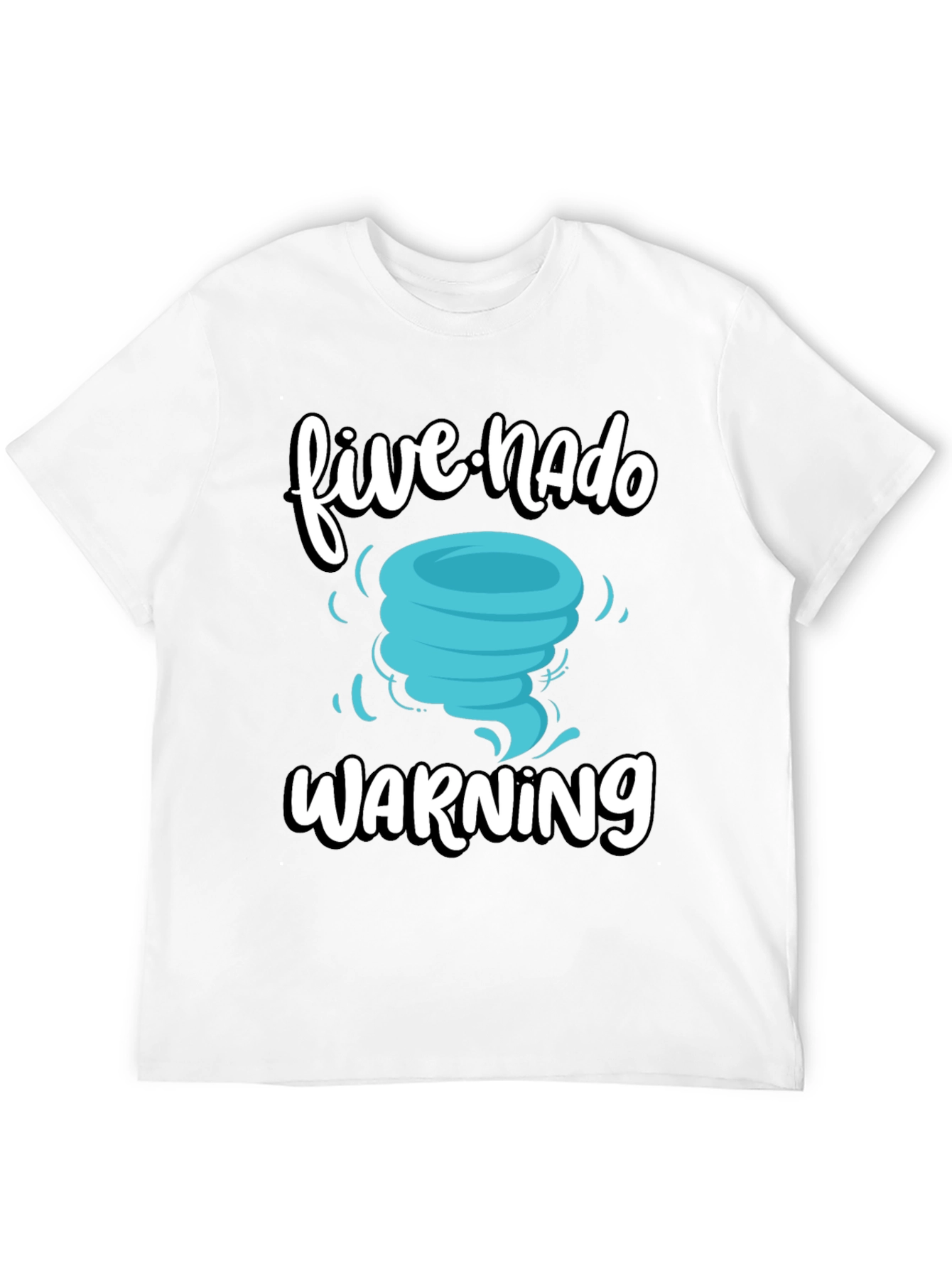 Black Five-Nado Warning T-Shirt, Funny Weather Tee view 12