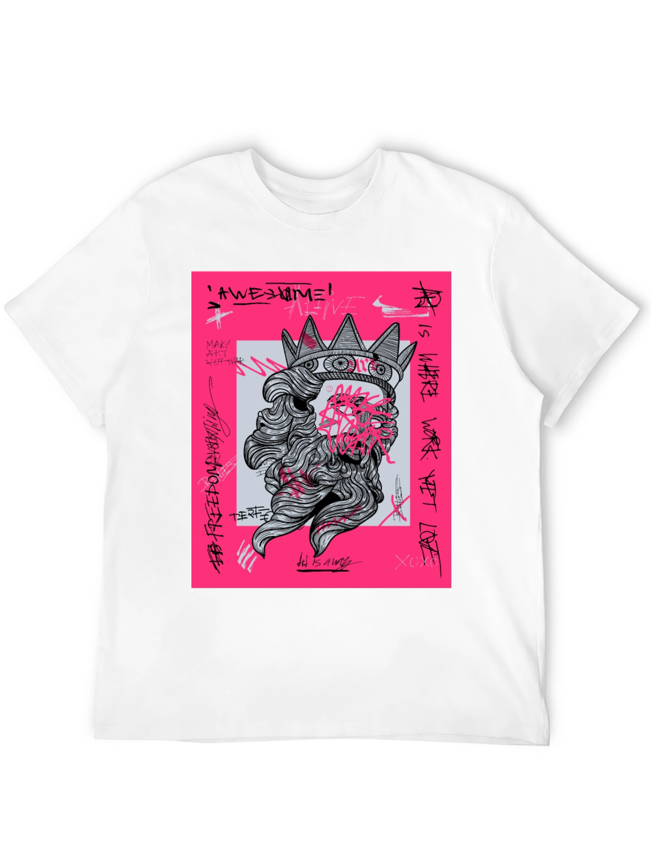 Black Edgy Crown Graphic Tee - Black view 12