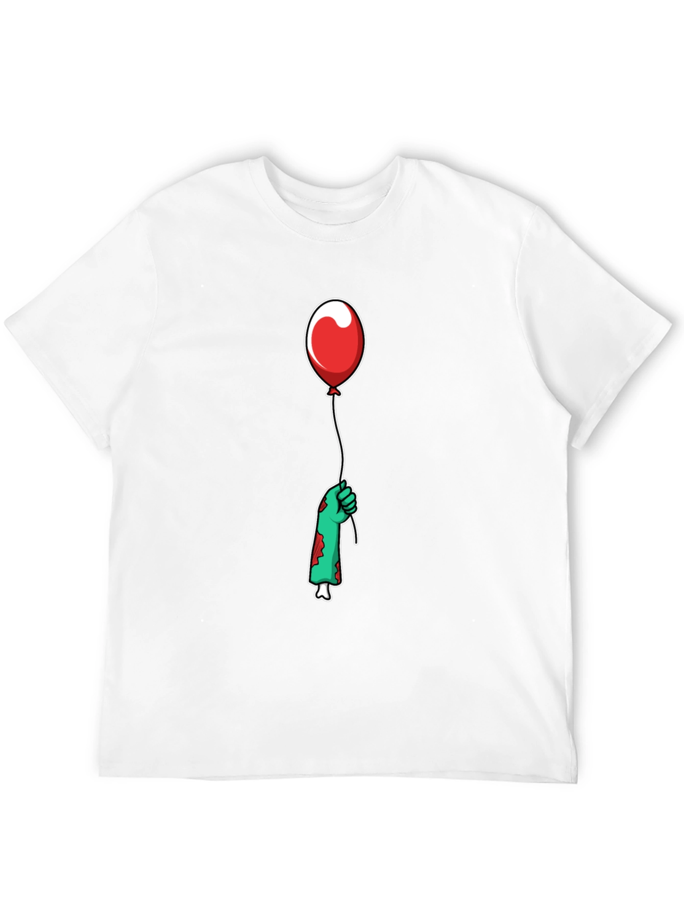 Black Zombie Hand Red Balloon Graphic T-Shirt view 12