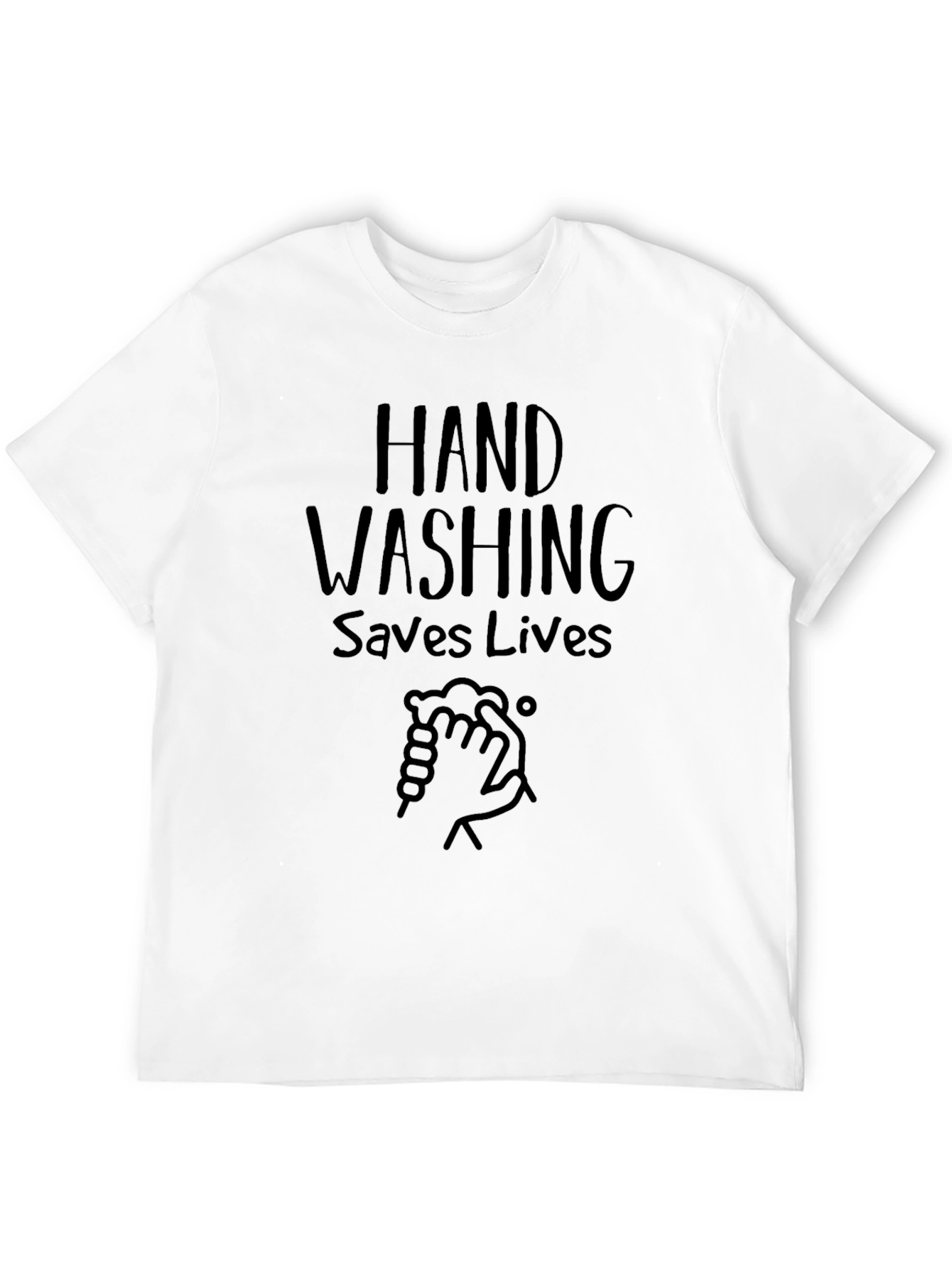 Black Hand Washing Saves Lives Graphic T-Shirt view 12